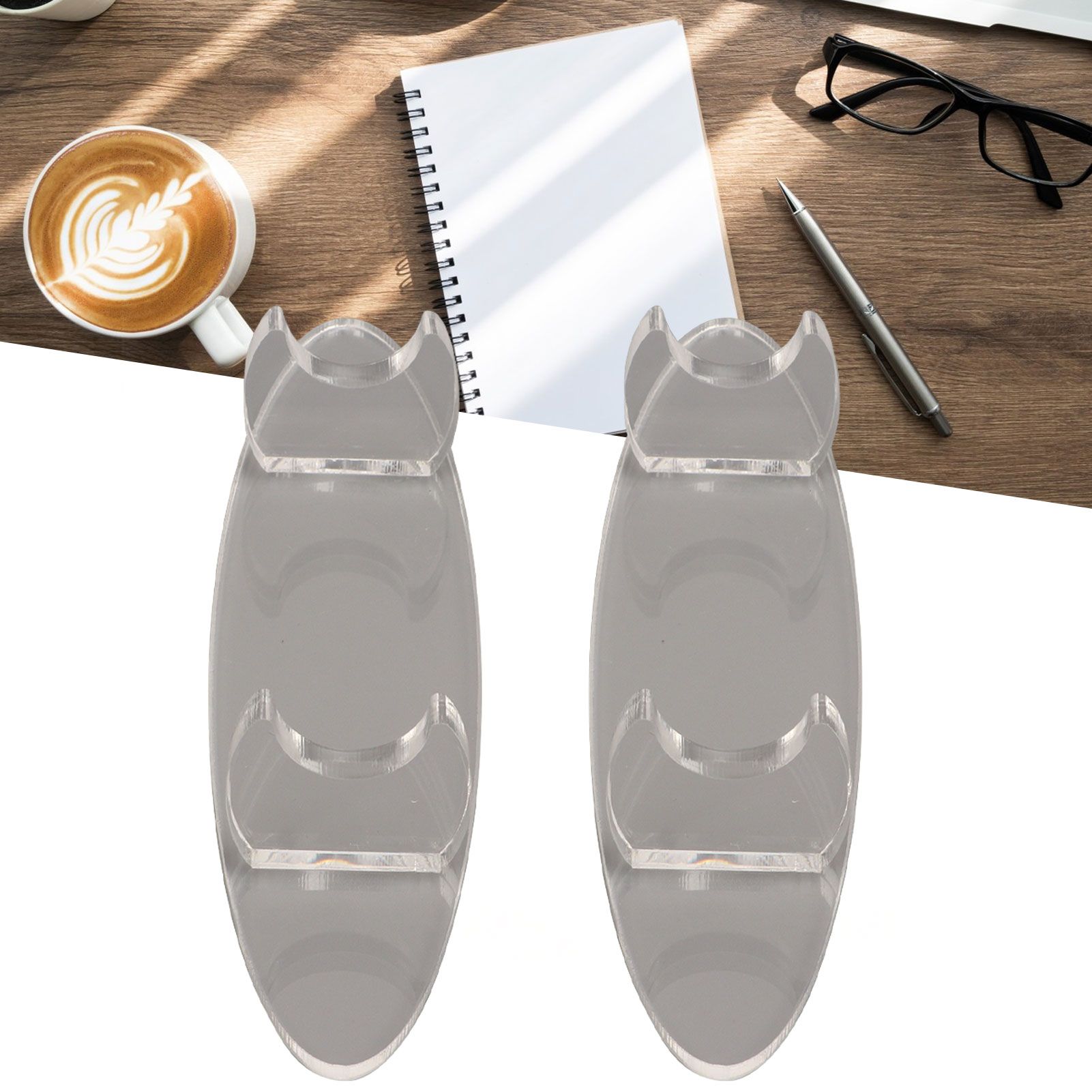2PCS Pen Holder Display Stand Acrylic Desktop Pen Showcase Rack Organizer for view 11