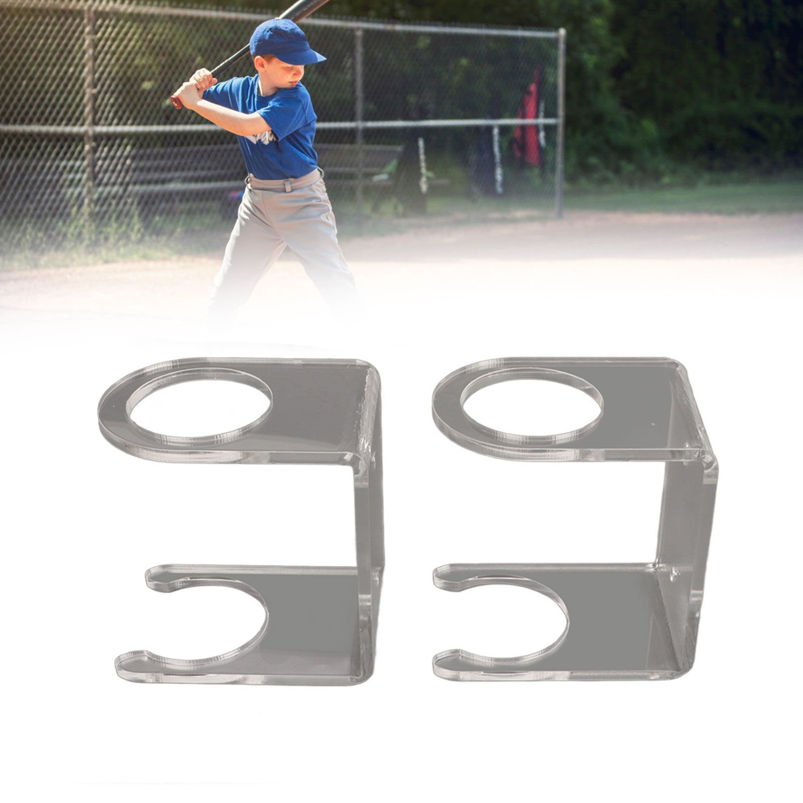 2PCS Baseball Bat Wall Stand Acrylic Wall Mounted Ball Holder Rack Baseball view 12