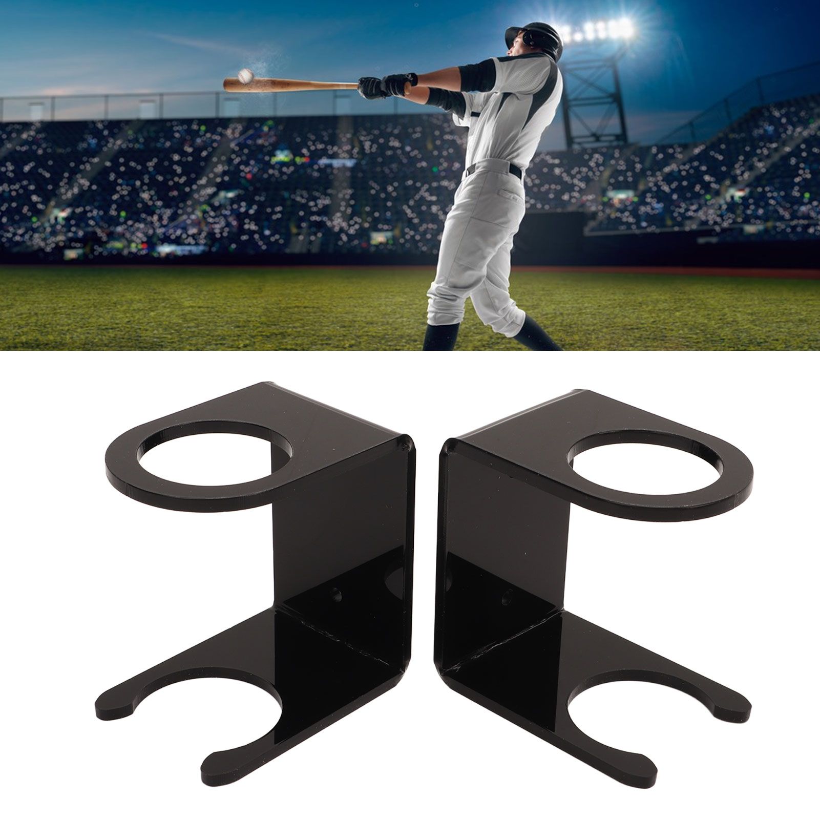 2PCS Baseball Bat Wall Stand Acrylic Wall Mounted Ball Holder Rack Baseball view 11