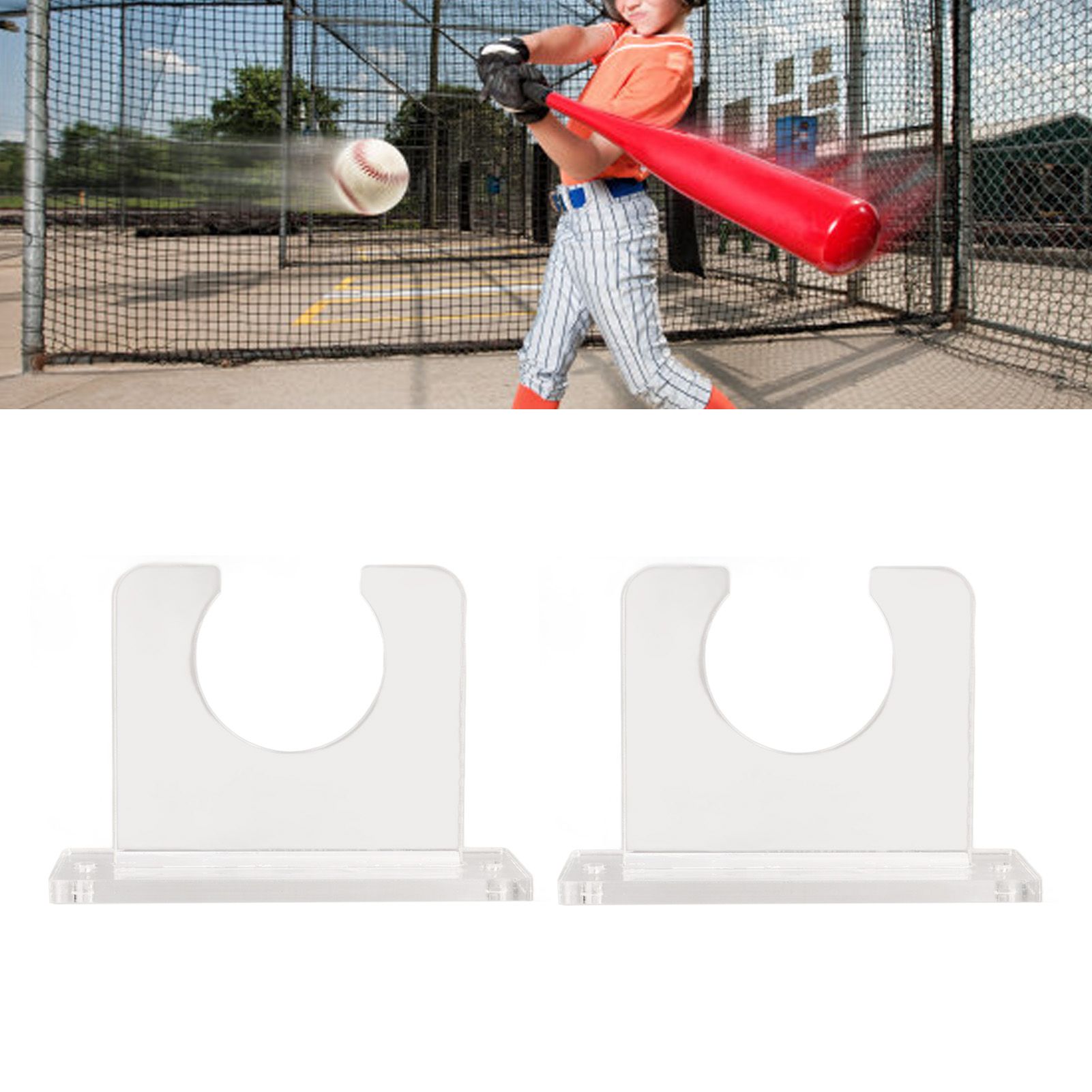2pcs Baseball Bat Holder for Vertical Display Sturdy Acrylic Bat Hanger view 12