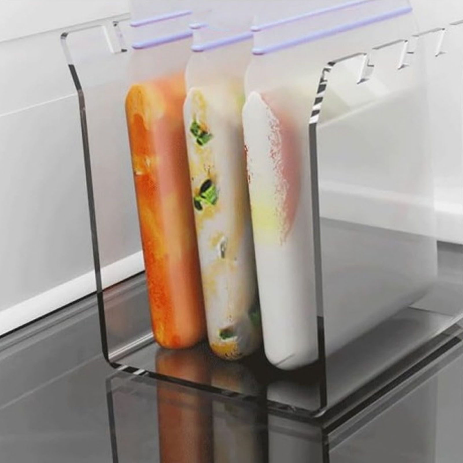 Ziplock Bag Holder Baggy Rack Holder for Food Prep Bag Freezer Bag Space view 11