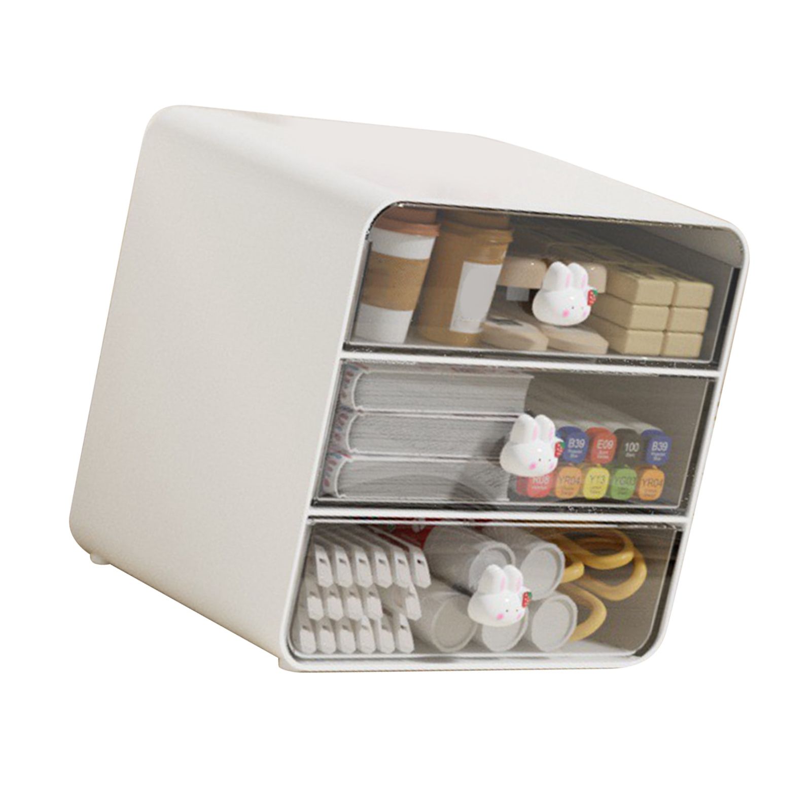 Cosmetics Storage Box Drawer Type Makeup Storage Box Desktop Shelf Basket for view 3