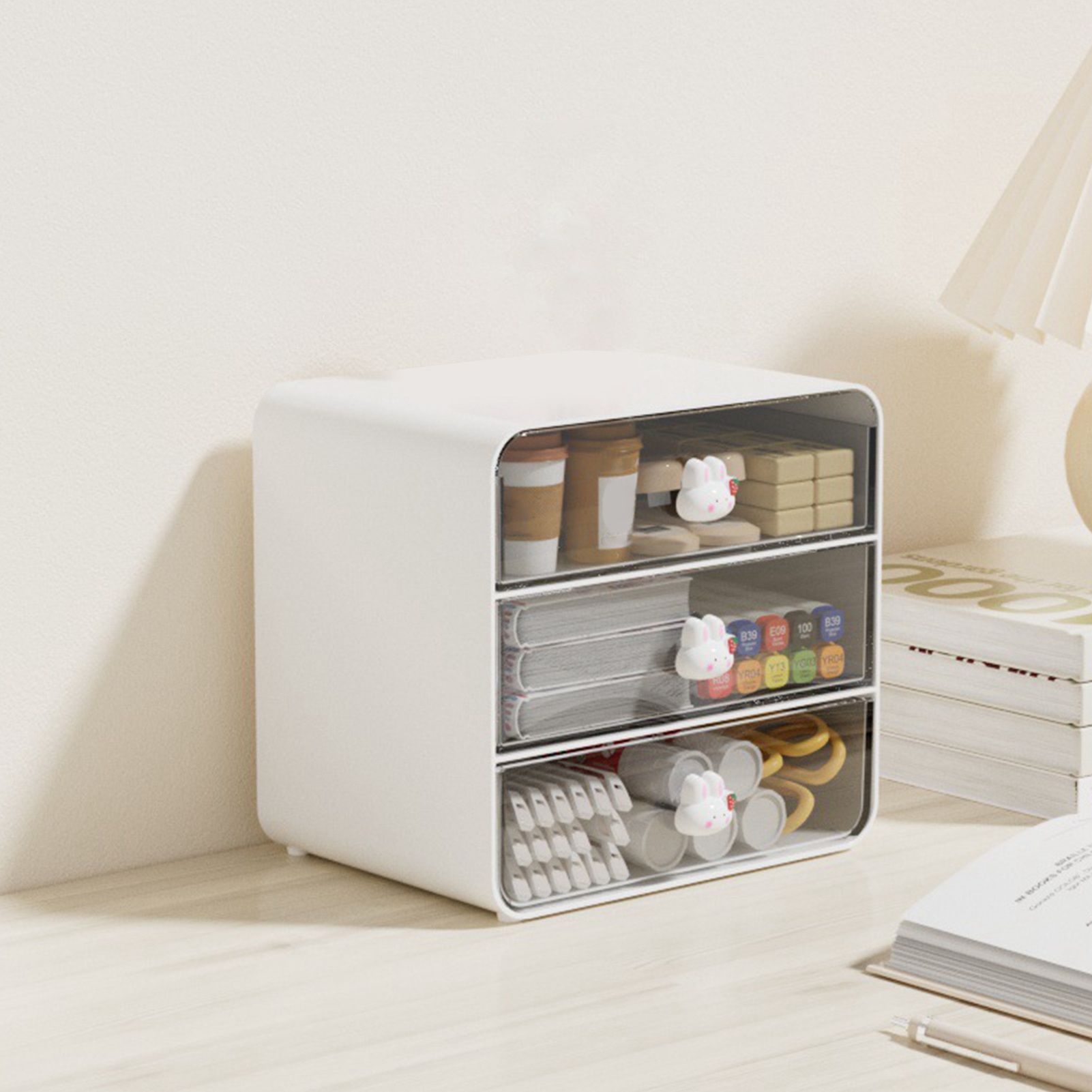 Cosmetics Storage Box Drawer Type Makeup Storage Box Desktop Shelf Basket for view 5