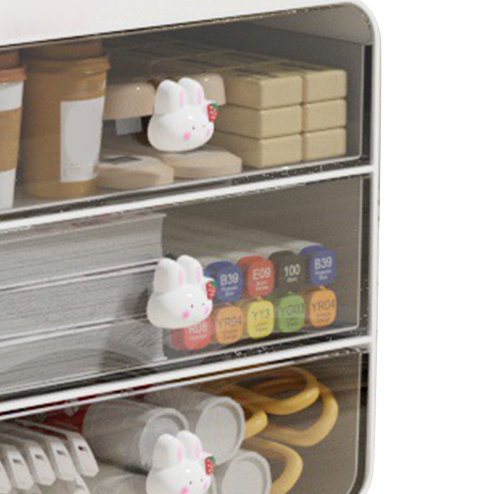 Cosmetics Storage Box Drawer Type Makeup Storage Box Desktop Shelf Basket for view 7