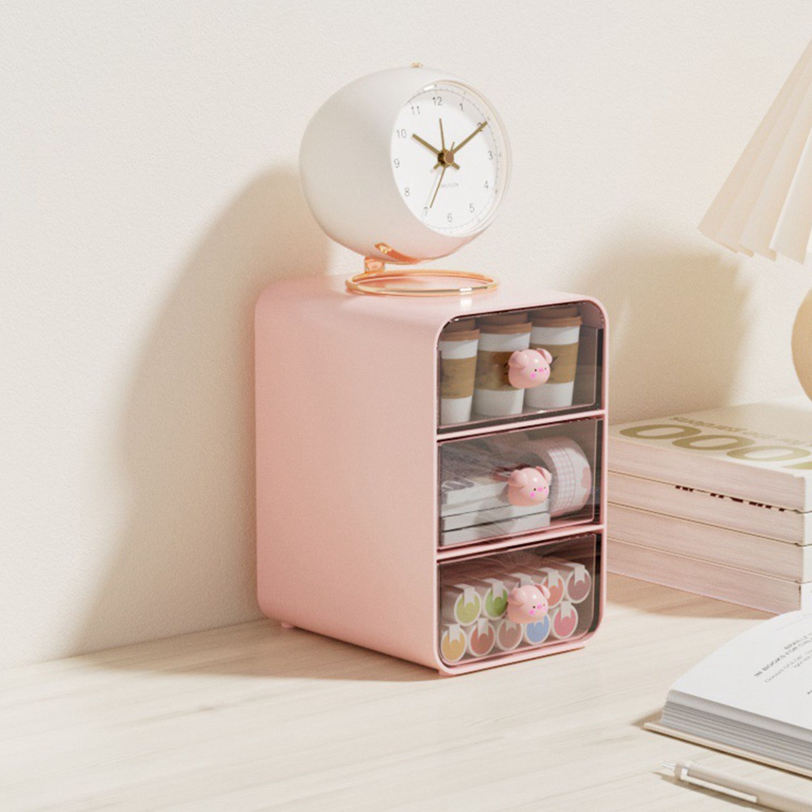 Cosmetics Storage Box Drawer Type Makeup Storage Box Desktop Shelf Basket for view 5