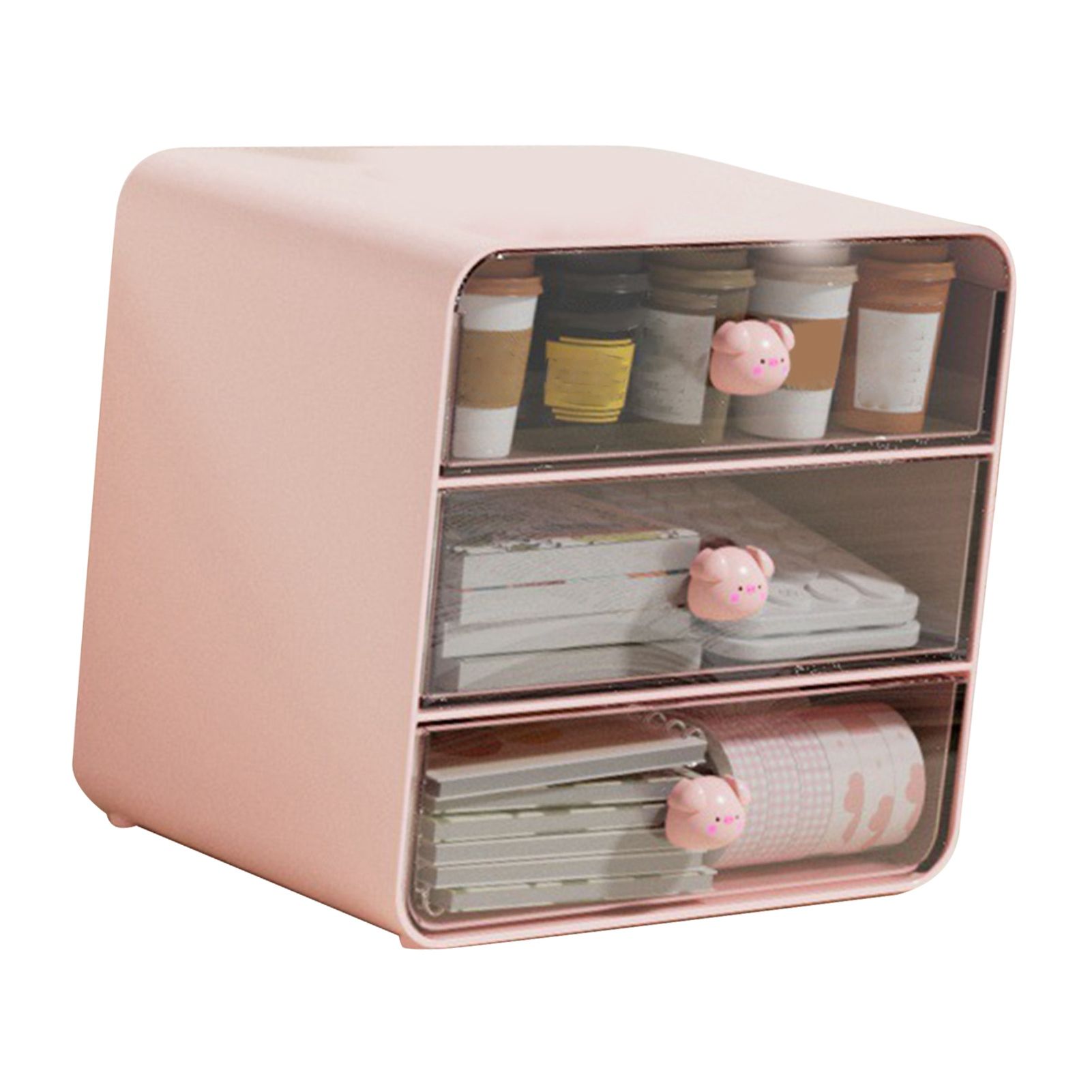Cosmetics Storage Box Drawer Type Makeup Storage Box Desktop Shelf Basket for view 3