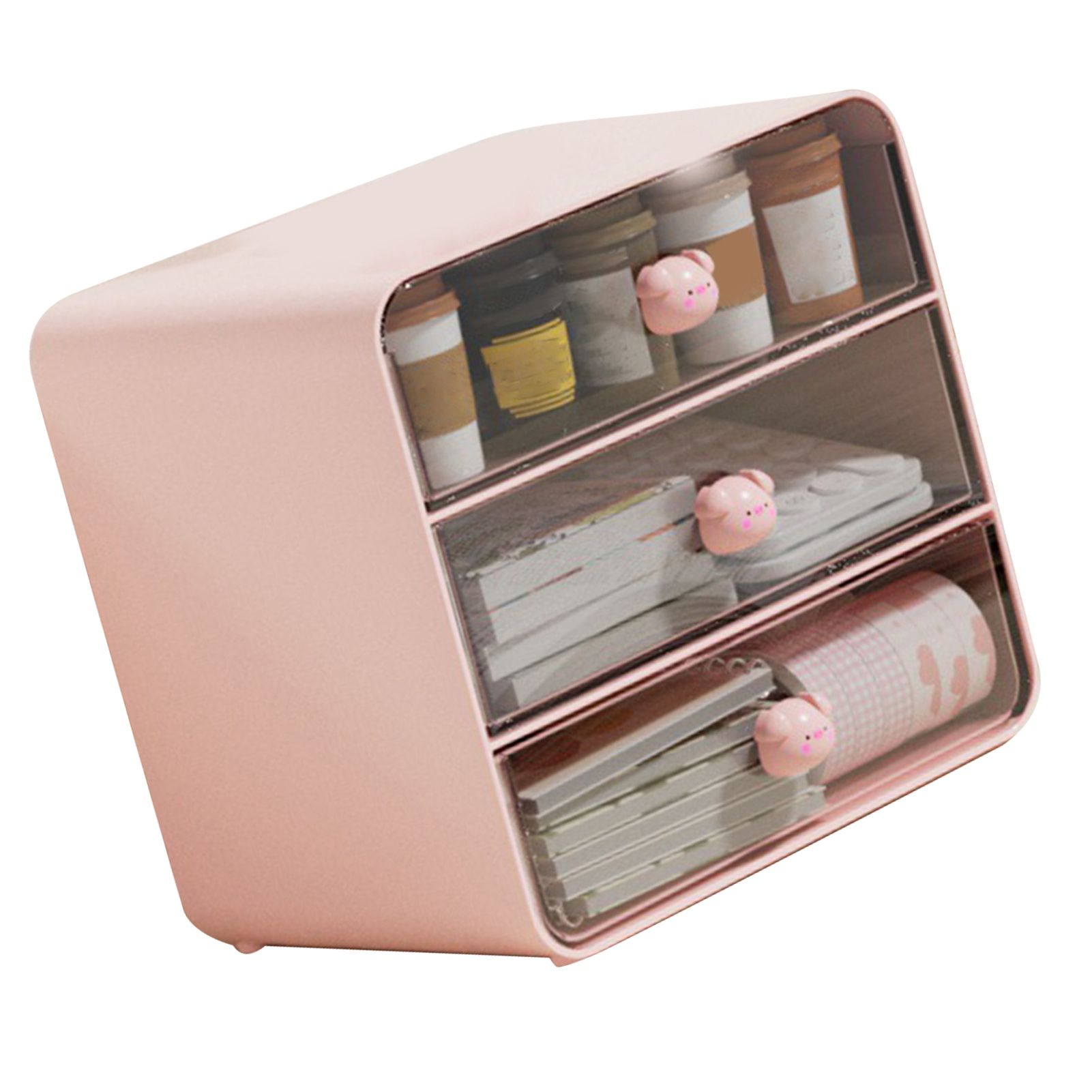 Cosmetics Storage Box Drawer Type Makeup Storage Box Desktop Shelf Basket for view 4
