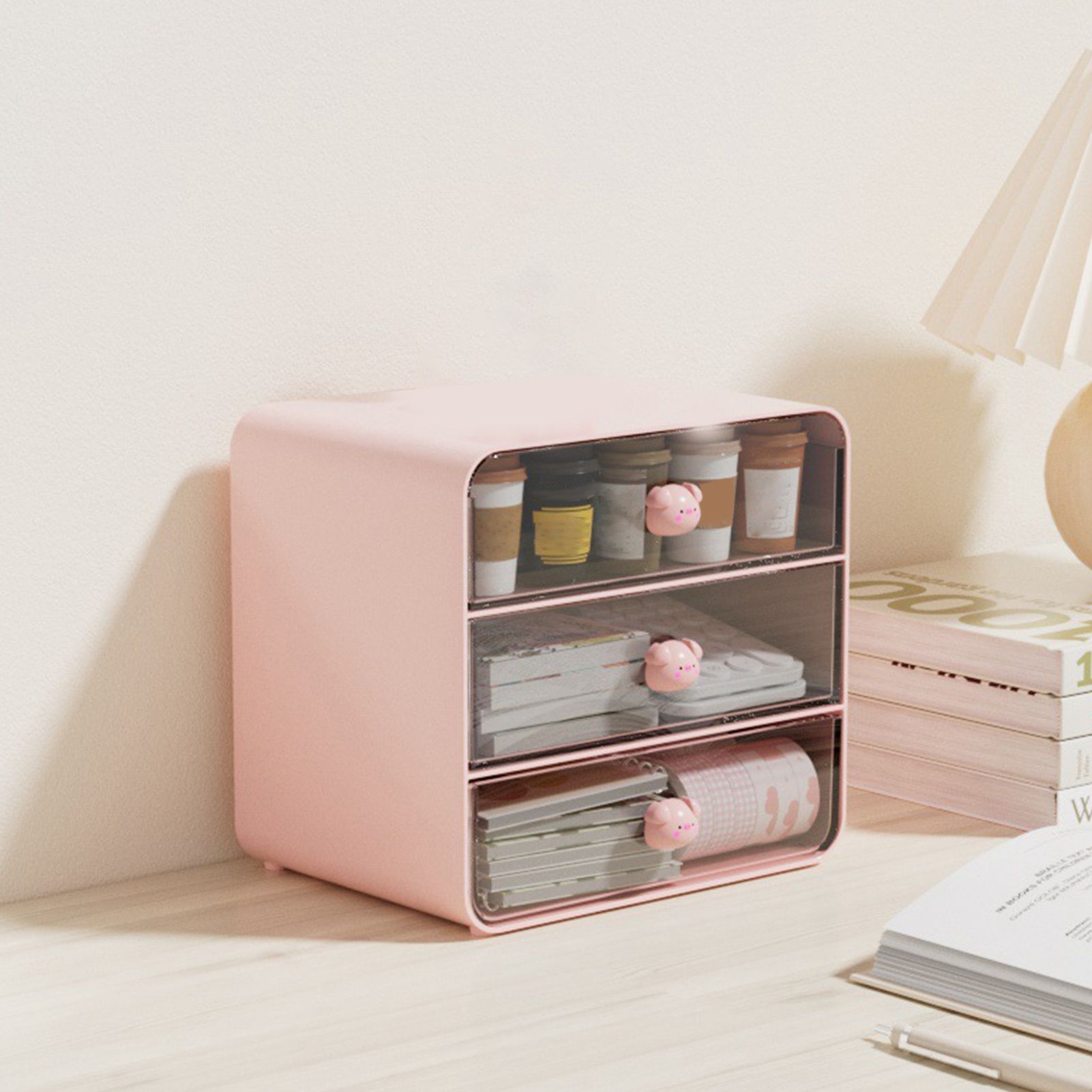 Cosmetics Storage Box Drawer Type Makeup Storage Box Desktop Shelf Basket for view 5
