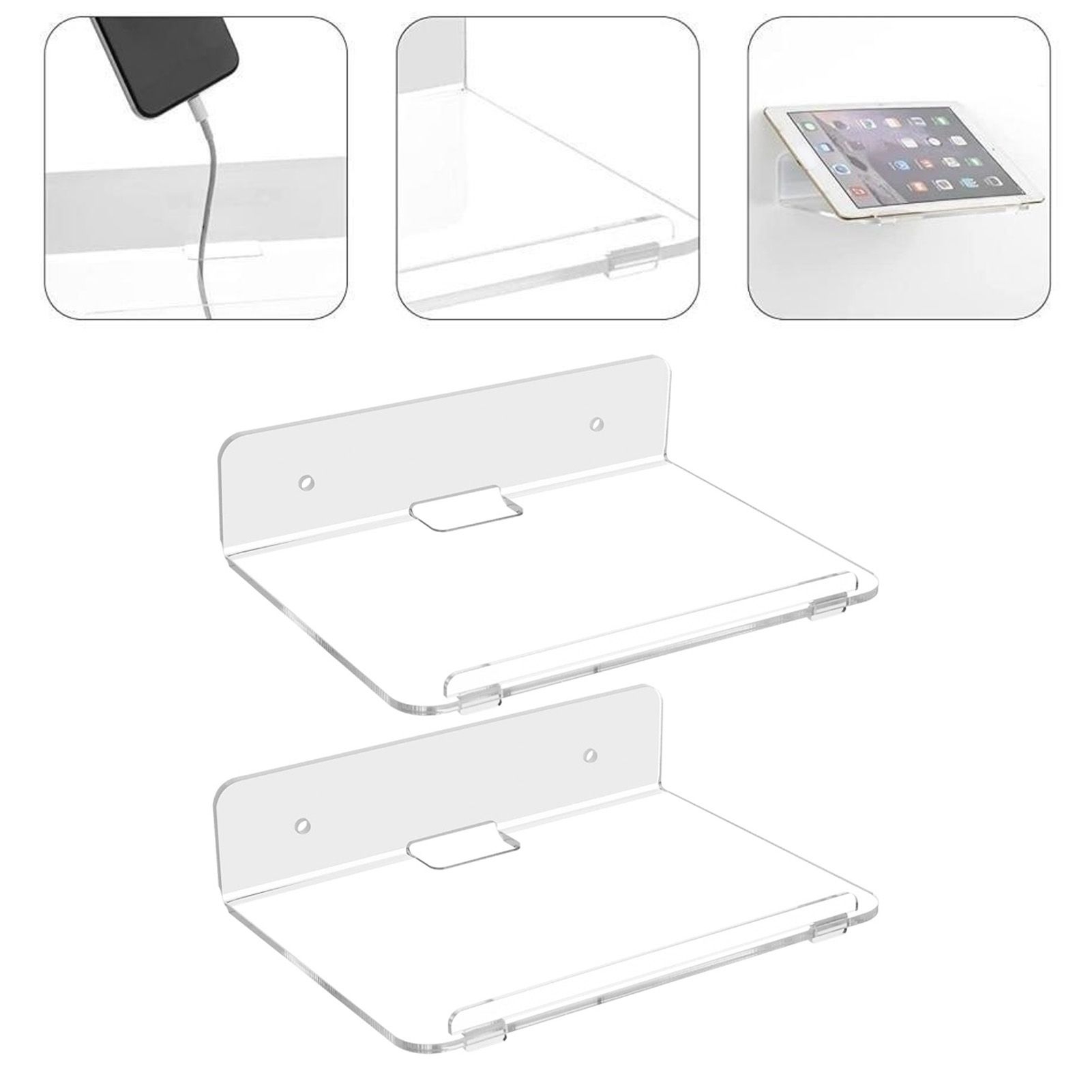 2PCS Floating Shelf Acrylic Wall Shelf Easy Installation Wall Mount for view 11