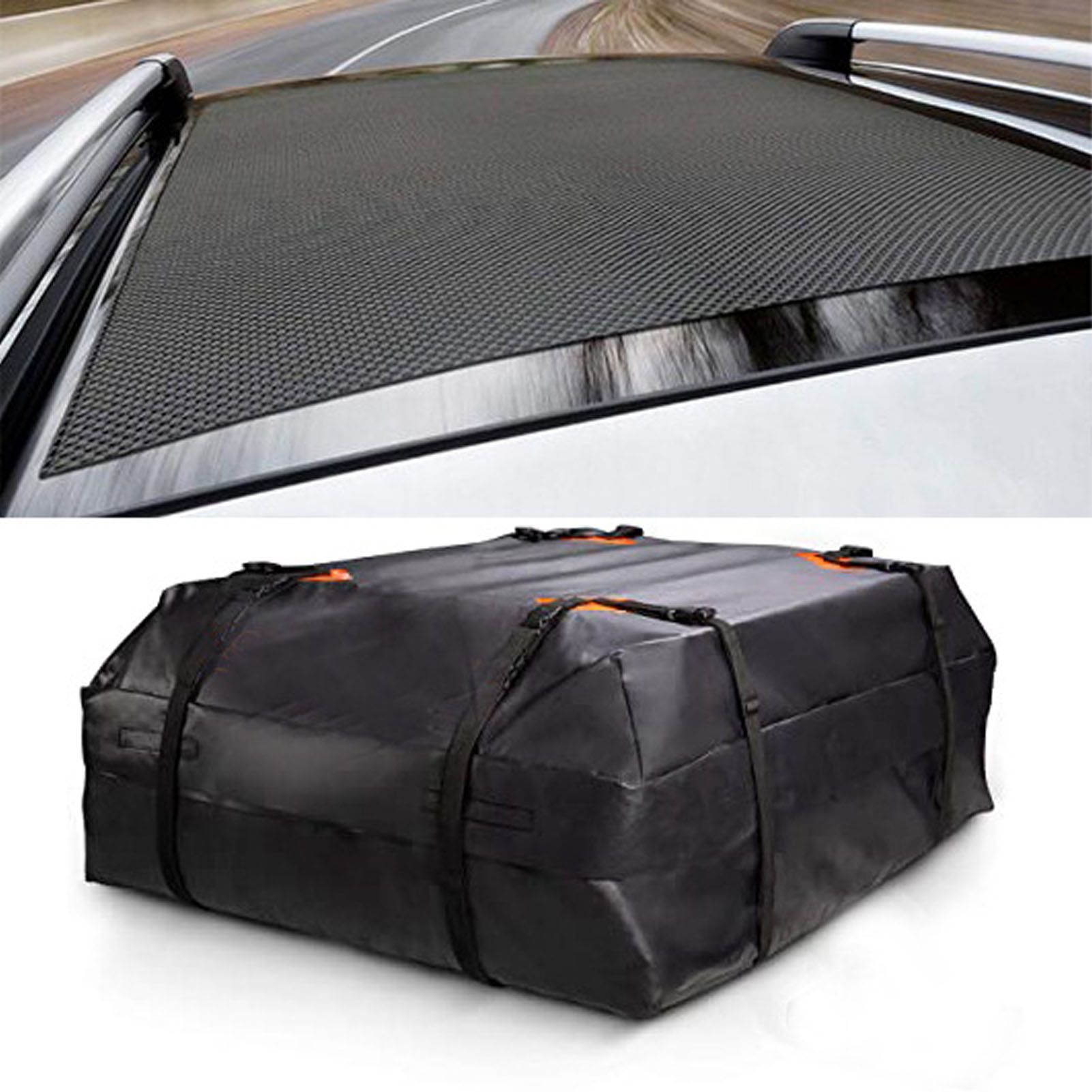 Car Rooftop Cargo Carrier Bag 425L Oxford Cloth Waterproof Universal Car Roof view 11