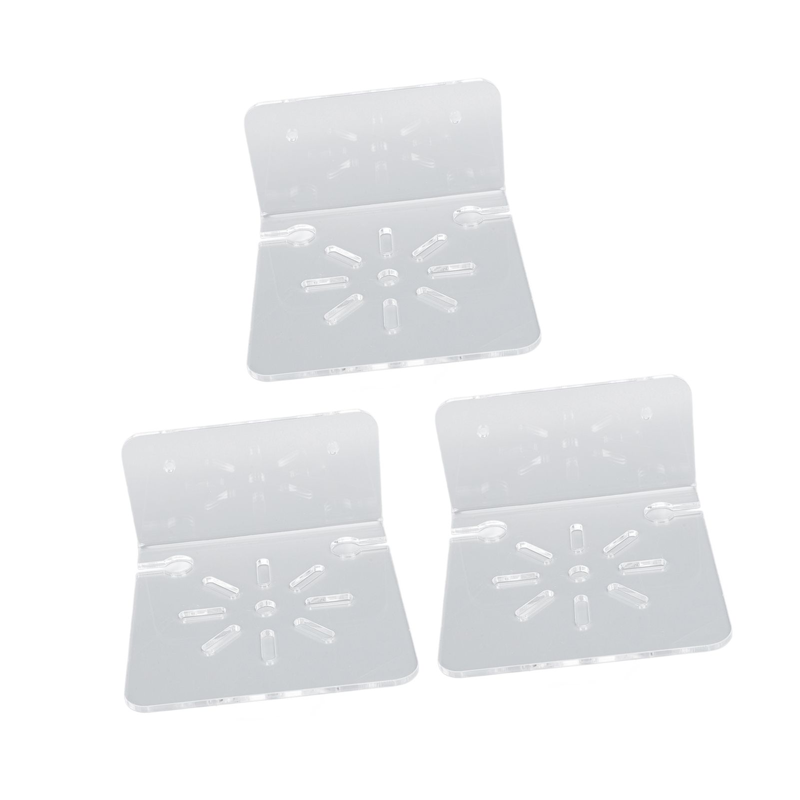 3pcs Acrylic Small Wall Shelf Floating Shelf for Security Cameras Clear Wall view 5