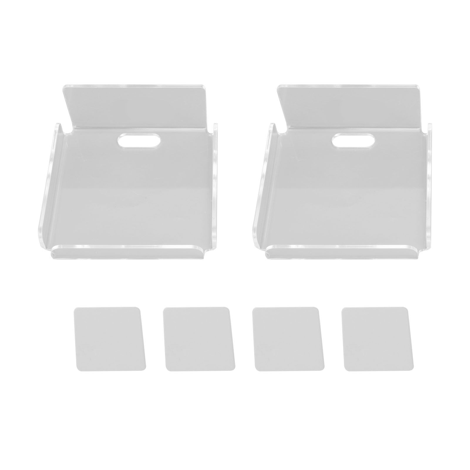 2pcs Small Speaker Wall Shelf Acrylic Adhesive Multi Angle Adjustment Space