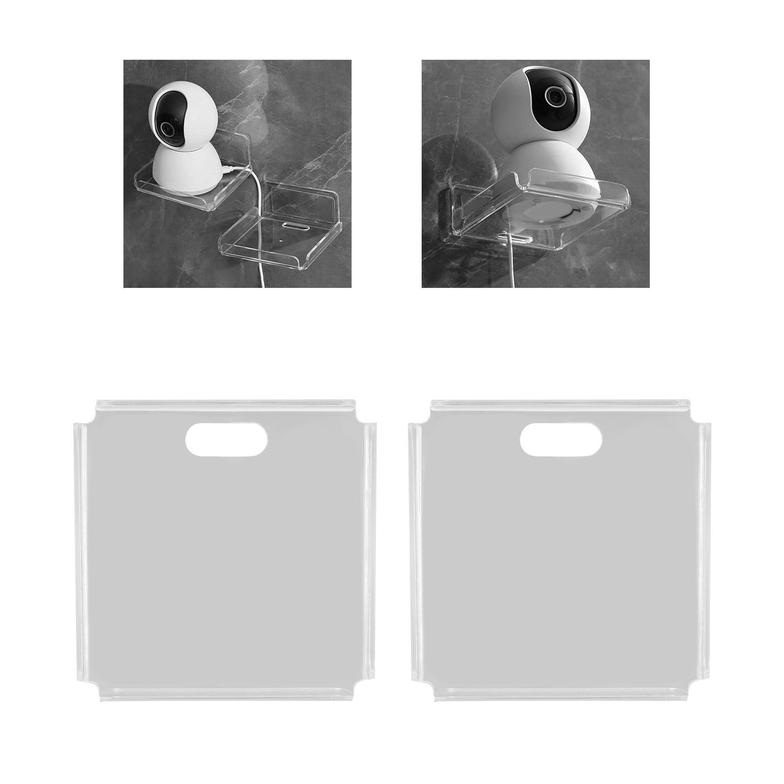 2pcs Small Speaker Wall Shelf Acrylic Adhesive Multi Angle Adjustment Space view 11