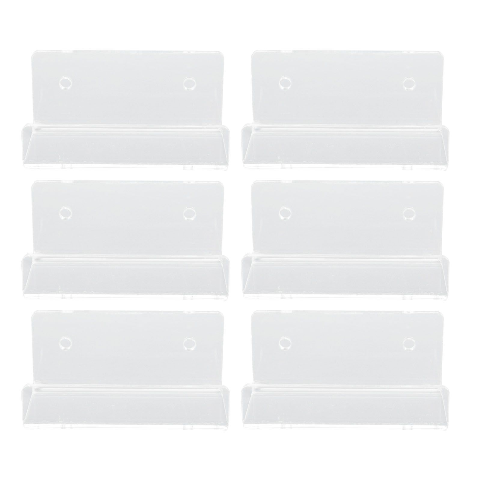6Pcs Wall Mount Vinyl Record Shelf Clear Clear Acrylic Record CD Storage Rack view 2