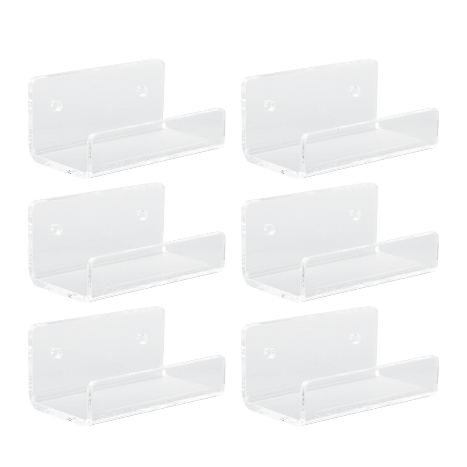 6Pcs Wall Mount Vinyl Record Shelf Clear Clear Acrylic Record CD Storage Rack view 3