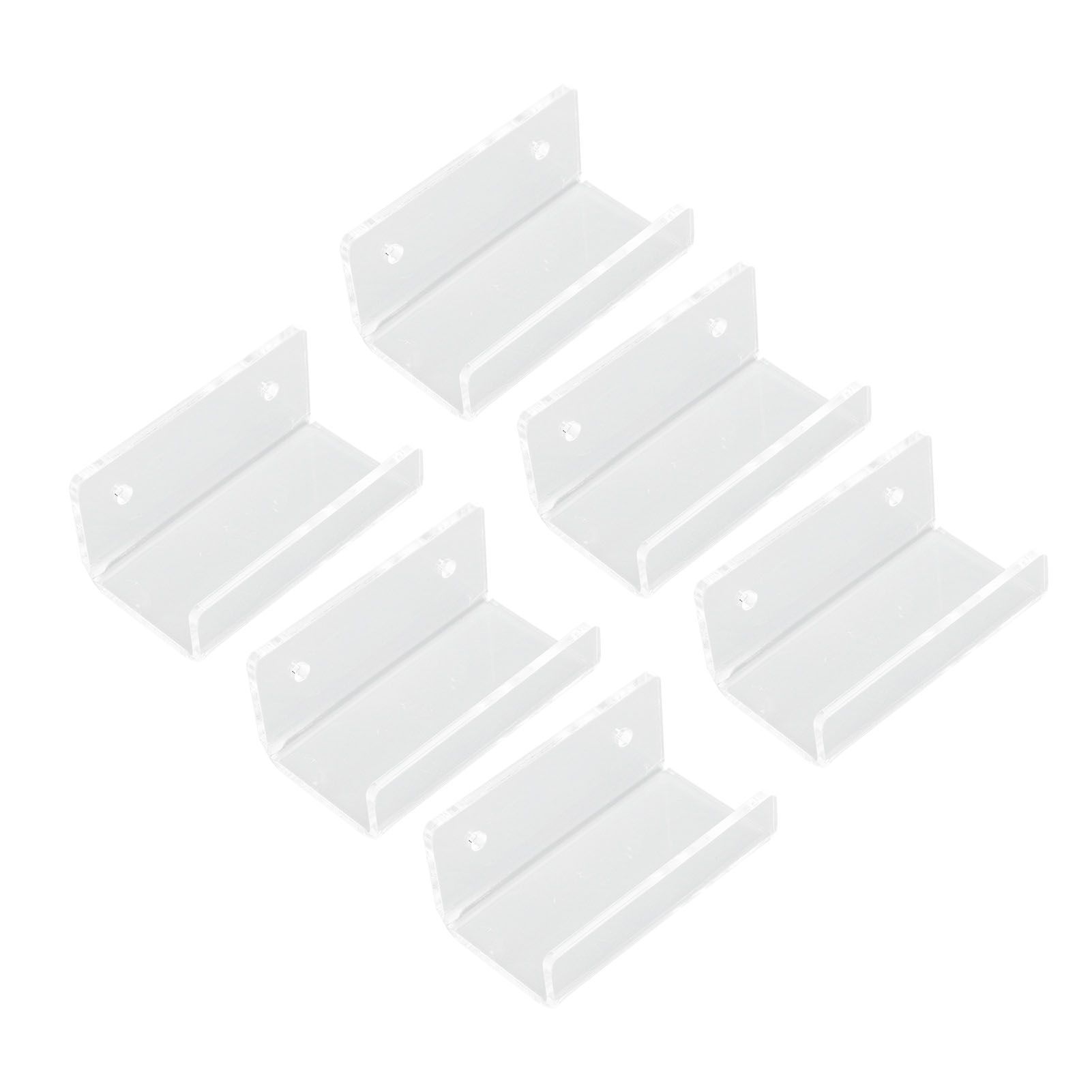 6Pcs Wall Mount Vinyl Record Shelf Clear Clear Acrylic Record CD Storage Rack view 5