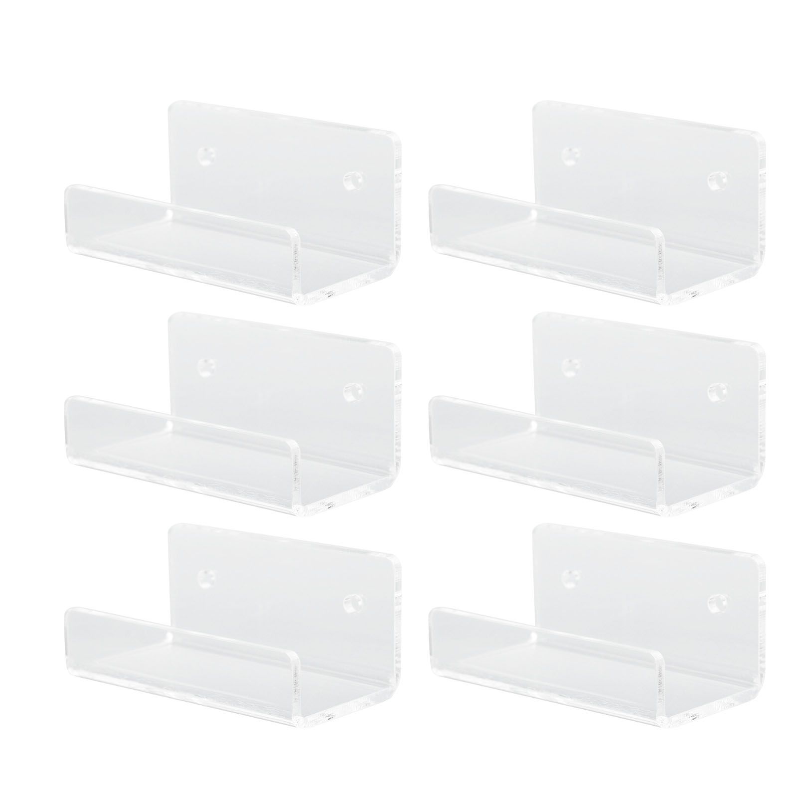 6Pcs Wall Mount Vinyl Record Shelf Clear Clear Acrylic Record CD Storage Rack view 8