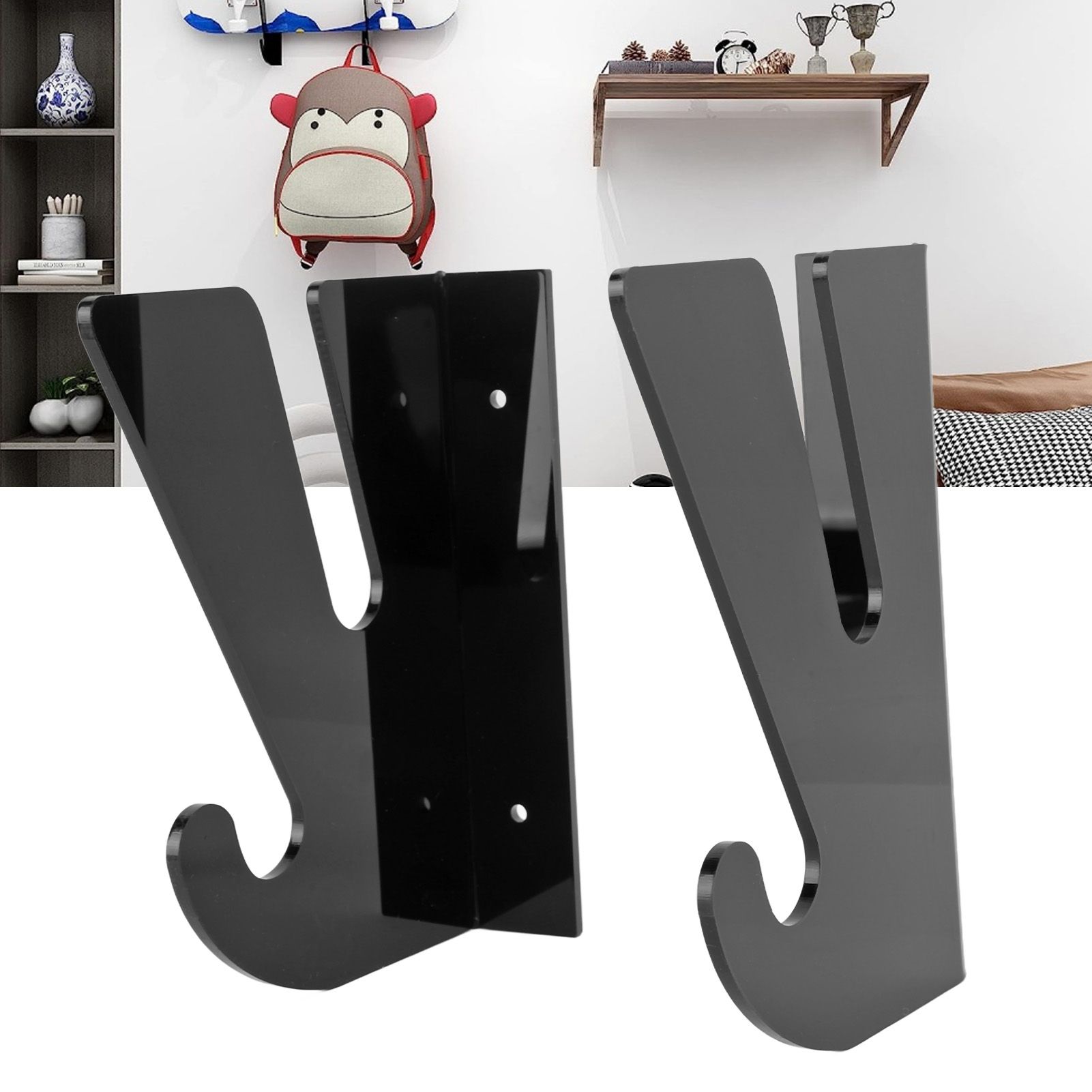 2 Pcs Acrylic Skateboard Rack Wall Mount Skateboard Storage Rack Load Bearing view 11
