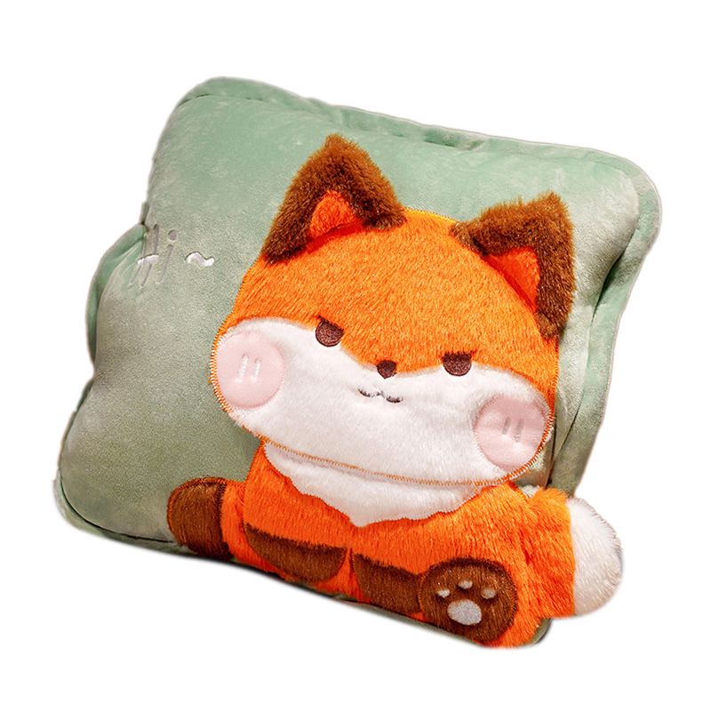 Travel Blanket and Pillow Set Multifunctional Plush Cute Animal Hand Warmer view 4