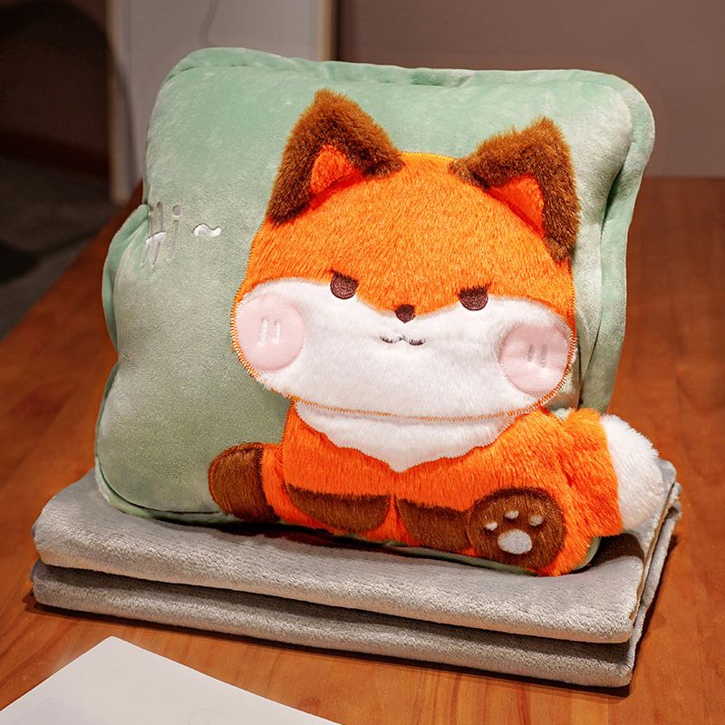 Travel Blanket and Pillow Set Multifunctional Plush Cute Animal Hand Warmer view 5