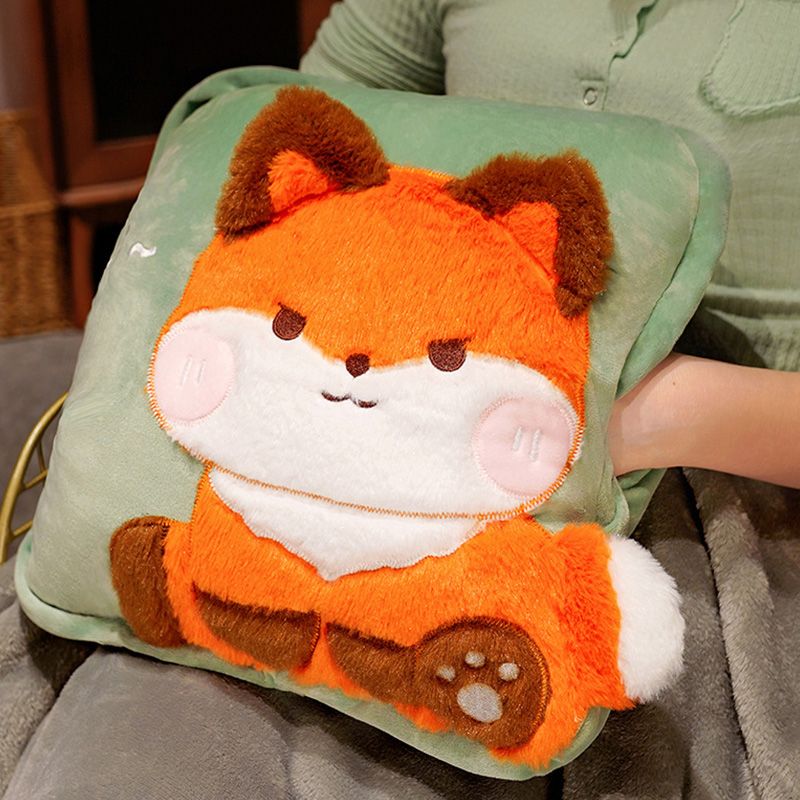 Travel Blanket and Pillow Set Multifunctional Plush Cute Animal Hand Warmer view 6