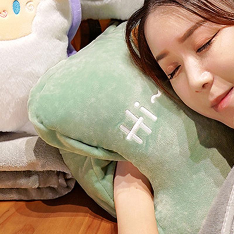 Travel Blanket and Pillow Set Multifunctional Plush Cute Animal Hand Warmer view 9