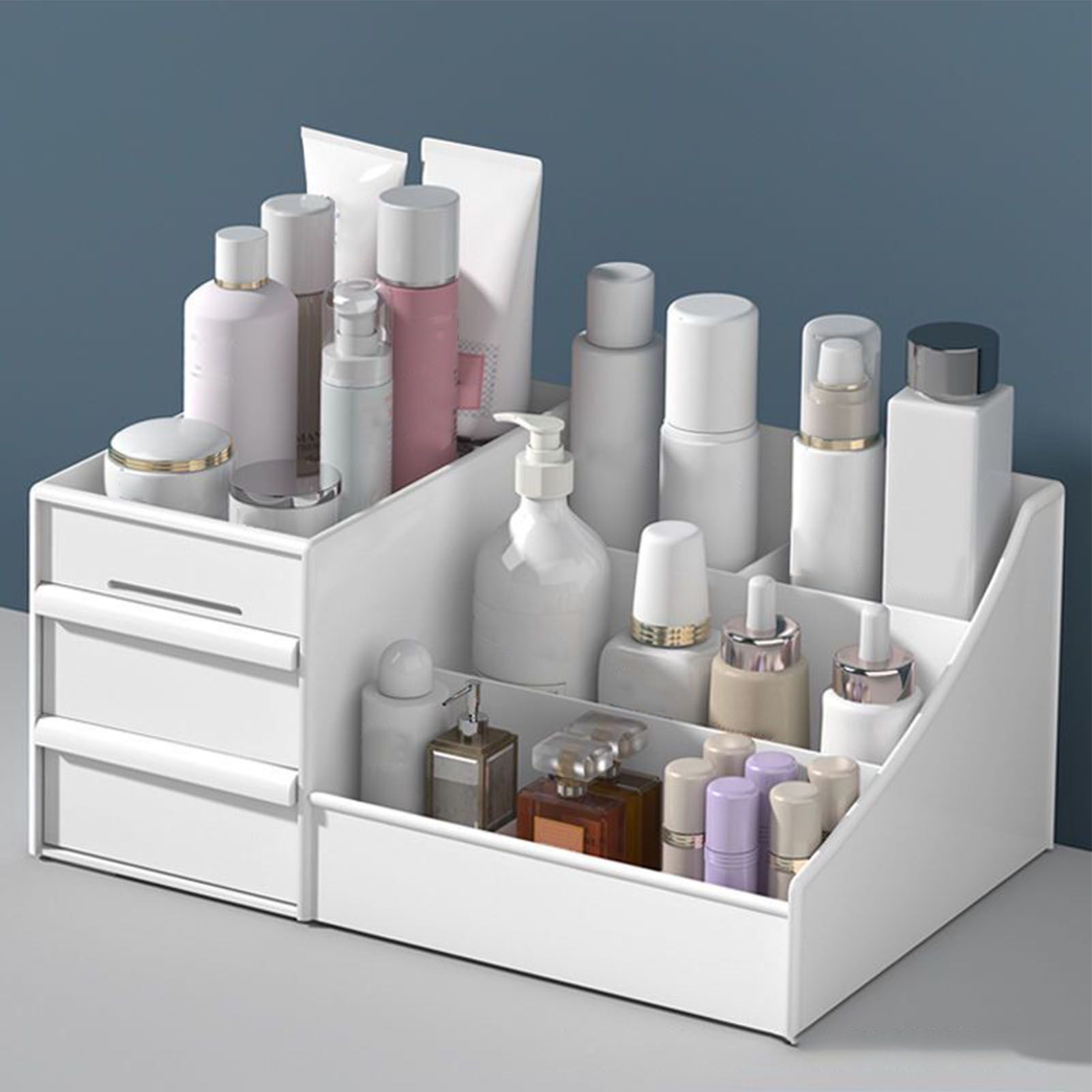 Makeup Organizer for Vanity Large Capacity Cosmetics Storage Box with Drawers view 6