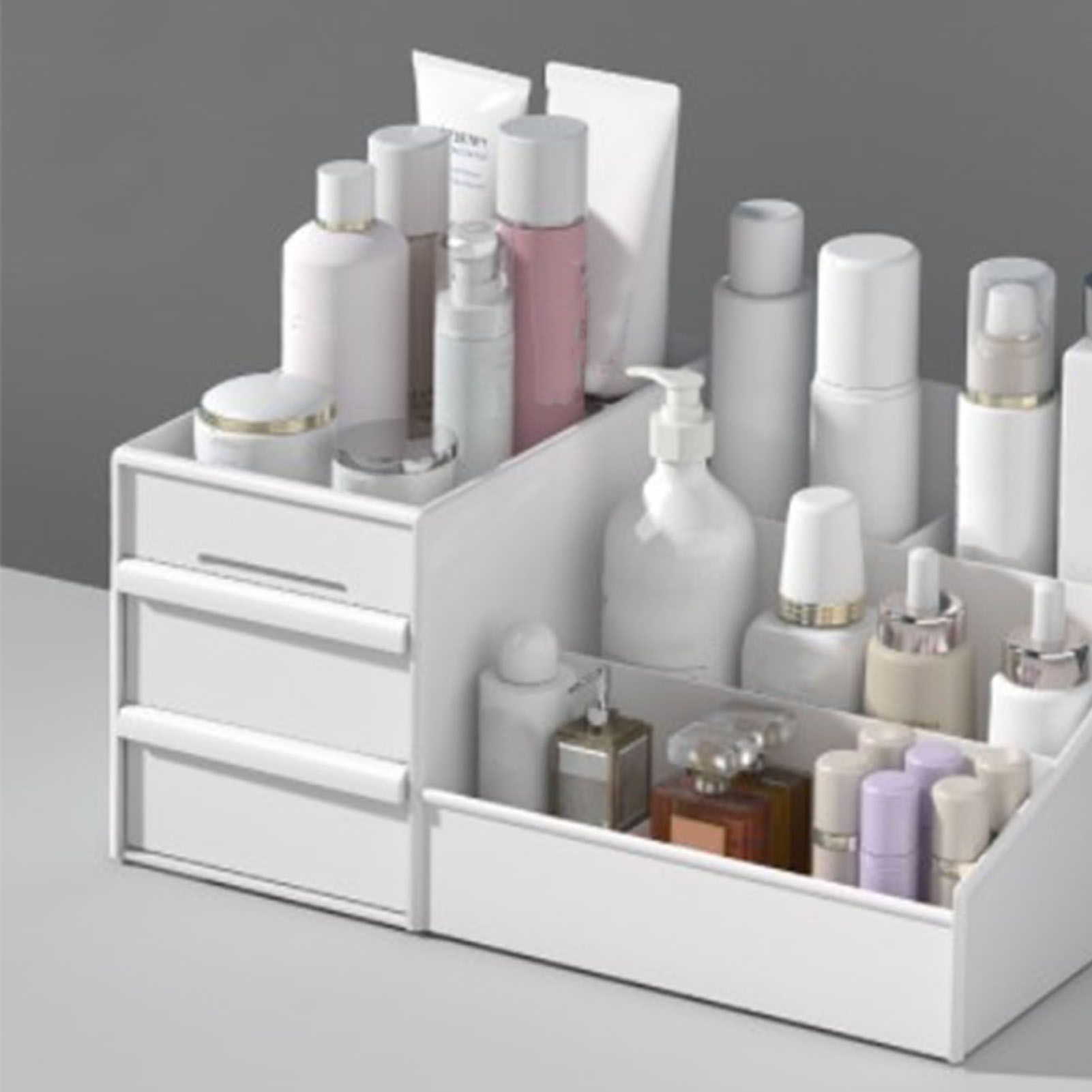 Makeup Organizer for Vanity Large Capacity Cosmetics Storage Box with Drawers view 9