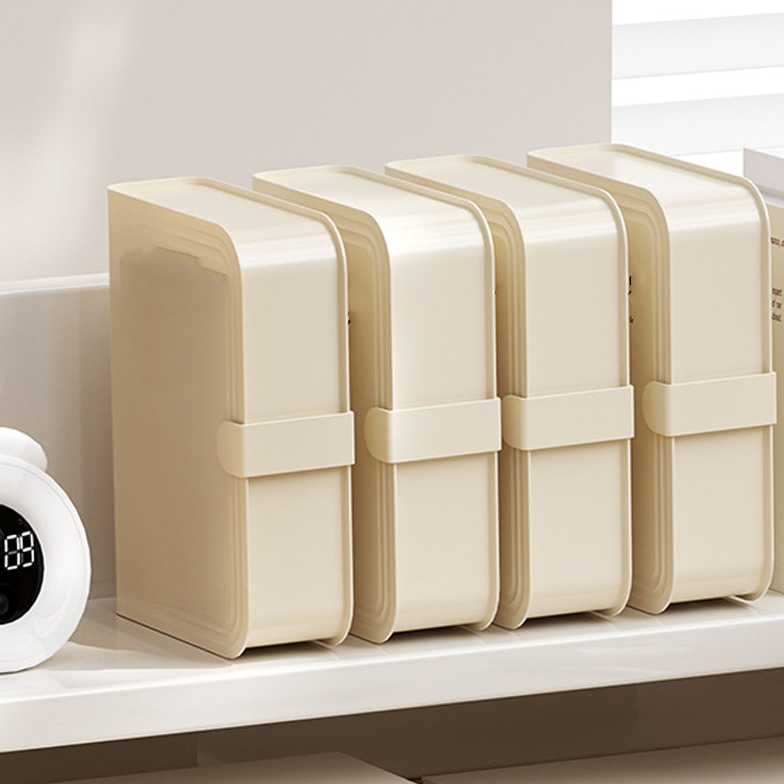 Desktop Storage Box Multi Compartments Plastic Simple Data Cable Organizer Box view 12