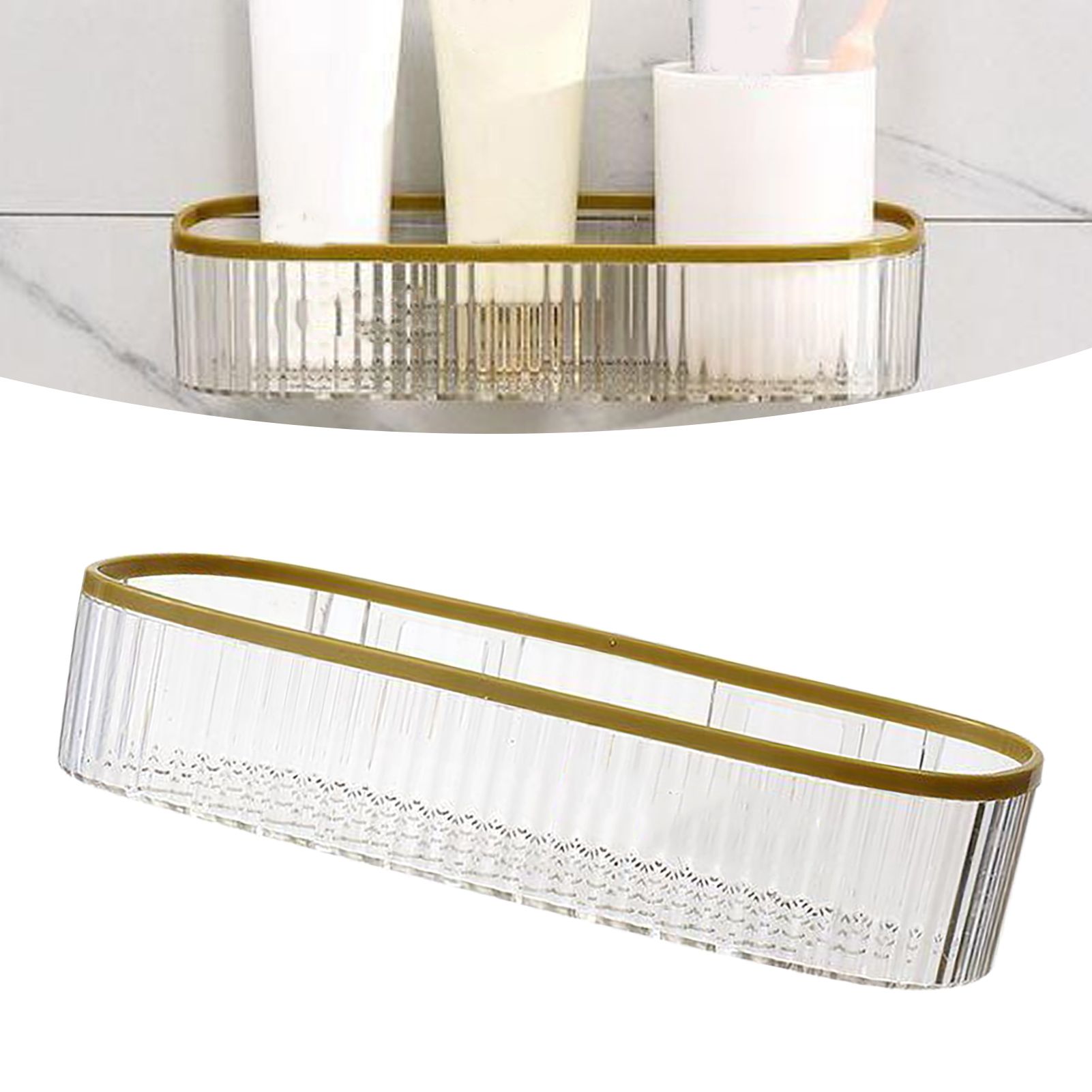 Plastic Wall Mount Organizer Punch Free Transparent White Adhesive Clear view 6