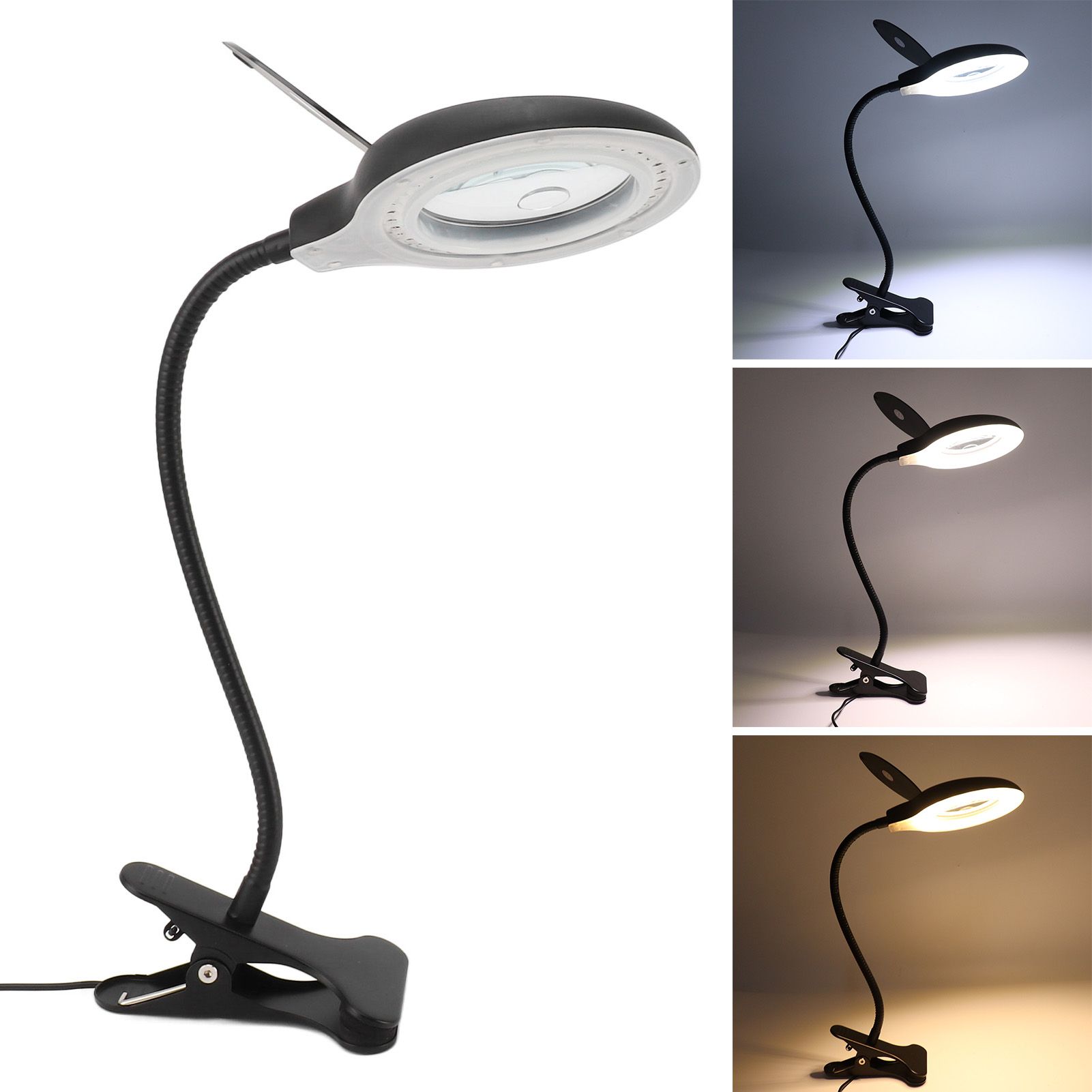 Clip On Magnifying Glass with Light Iron and PP Adjustable LED Magnifying Desk view 11