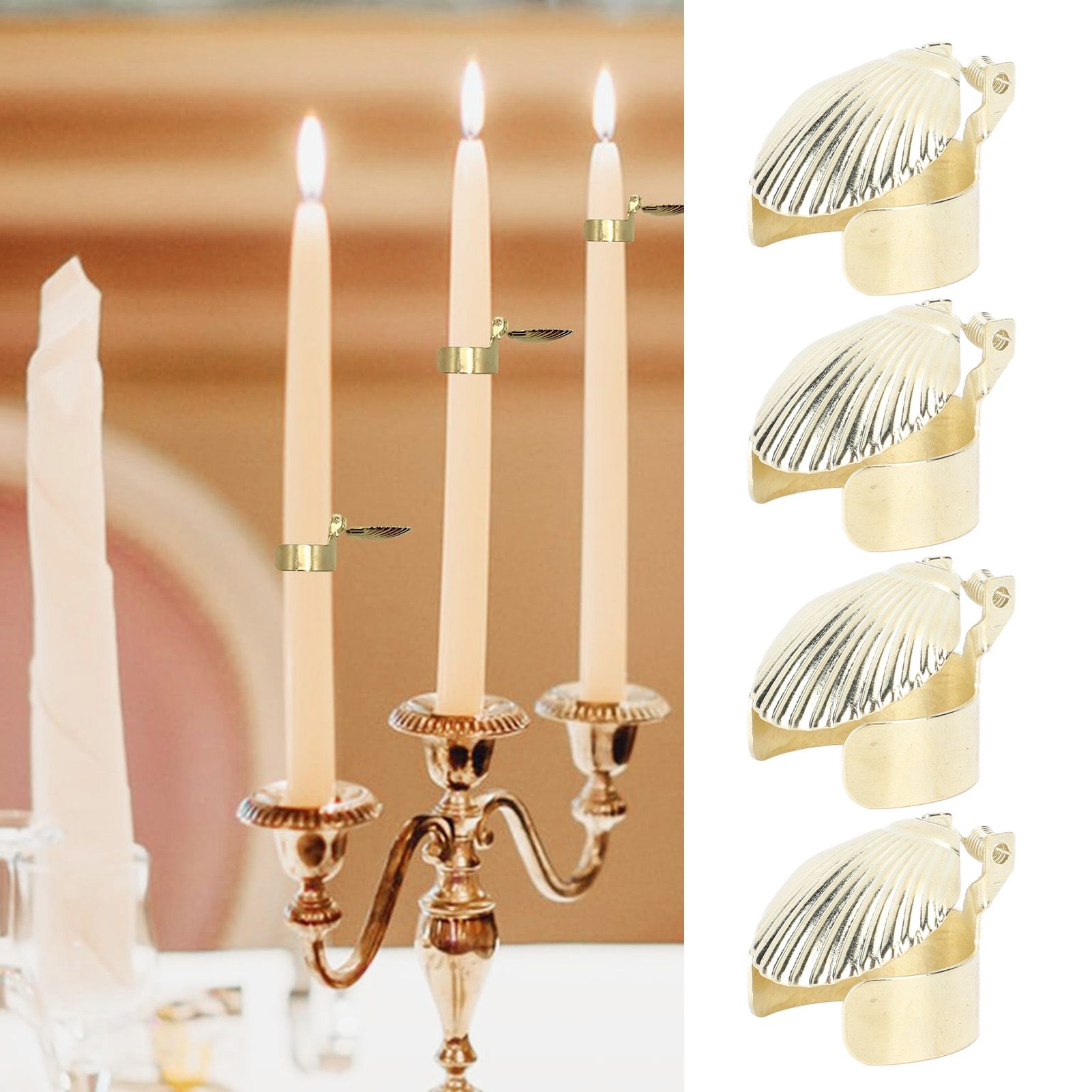 4Pcs Candle Snuffer Candle Extinguisher Metal Shell Pattern Automatic Candle view 12