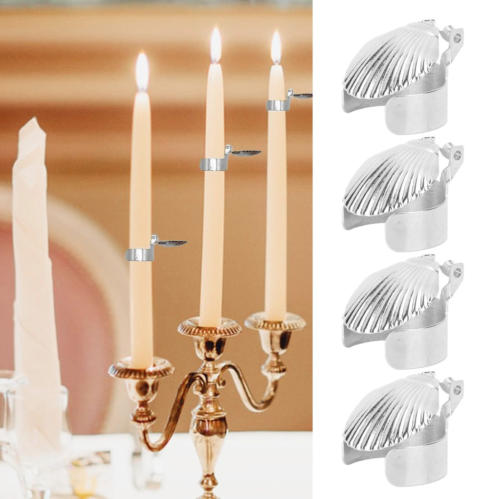 4Pcs Candle Snuffer Candle Extinguisher Metal Shell Pattern Automatic Candle view 12