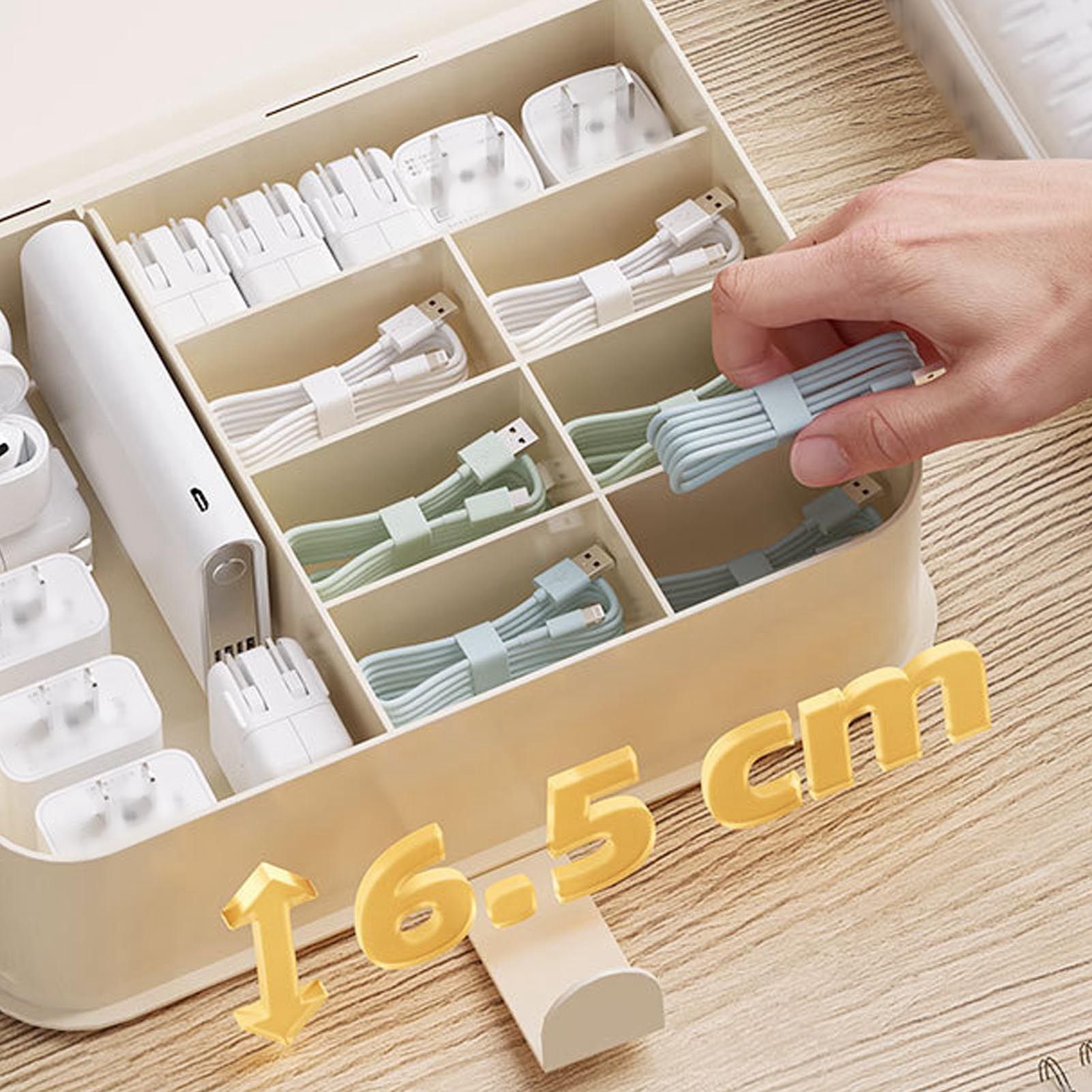 Desktop Organizer Box Data Cable Storage Case Plastic Book Design Home view 12