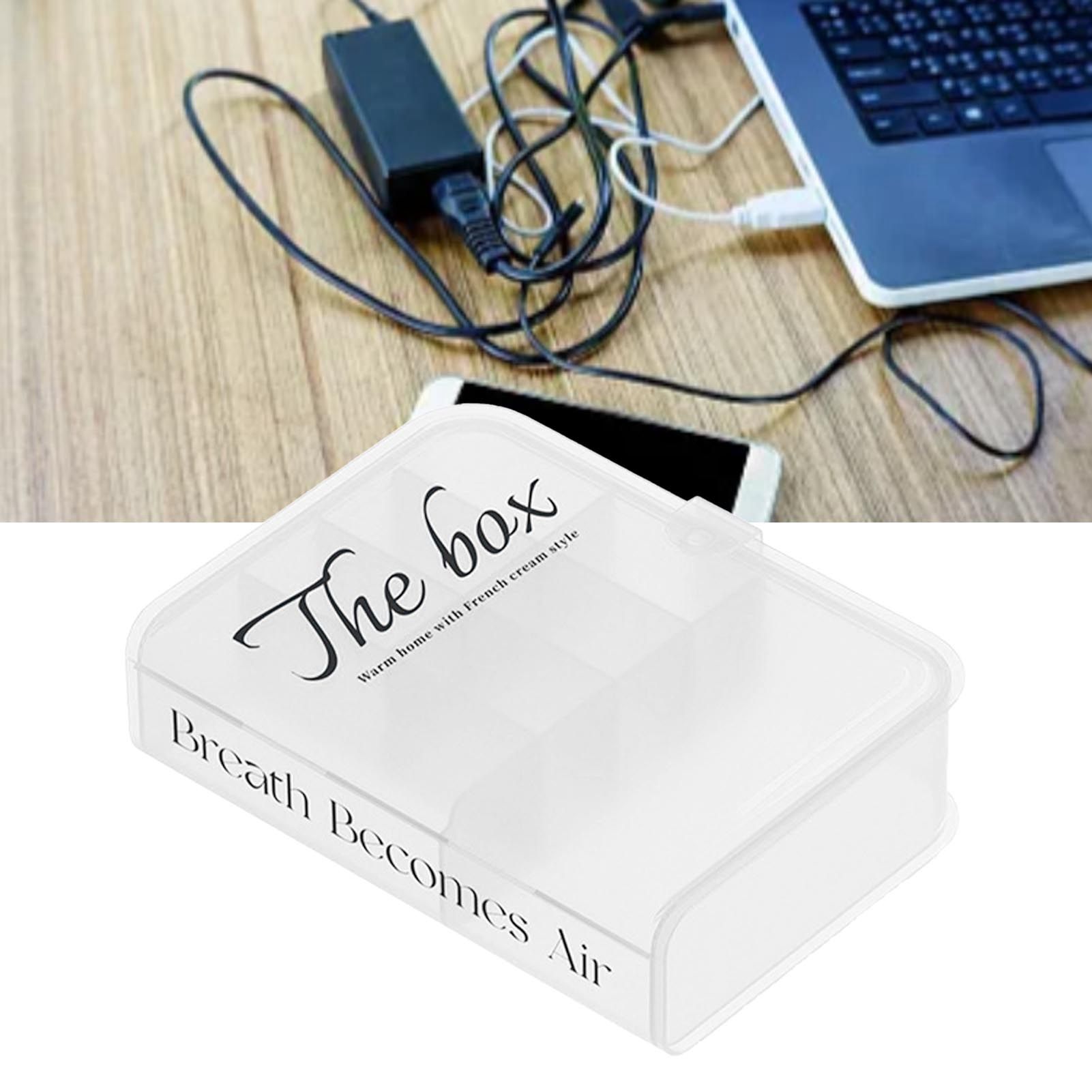 Desktop Organizer Box Data Cable Storage Case Plastic Book Design Home view 11