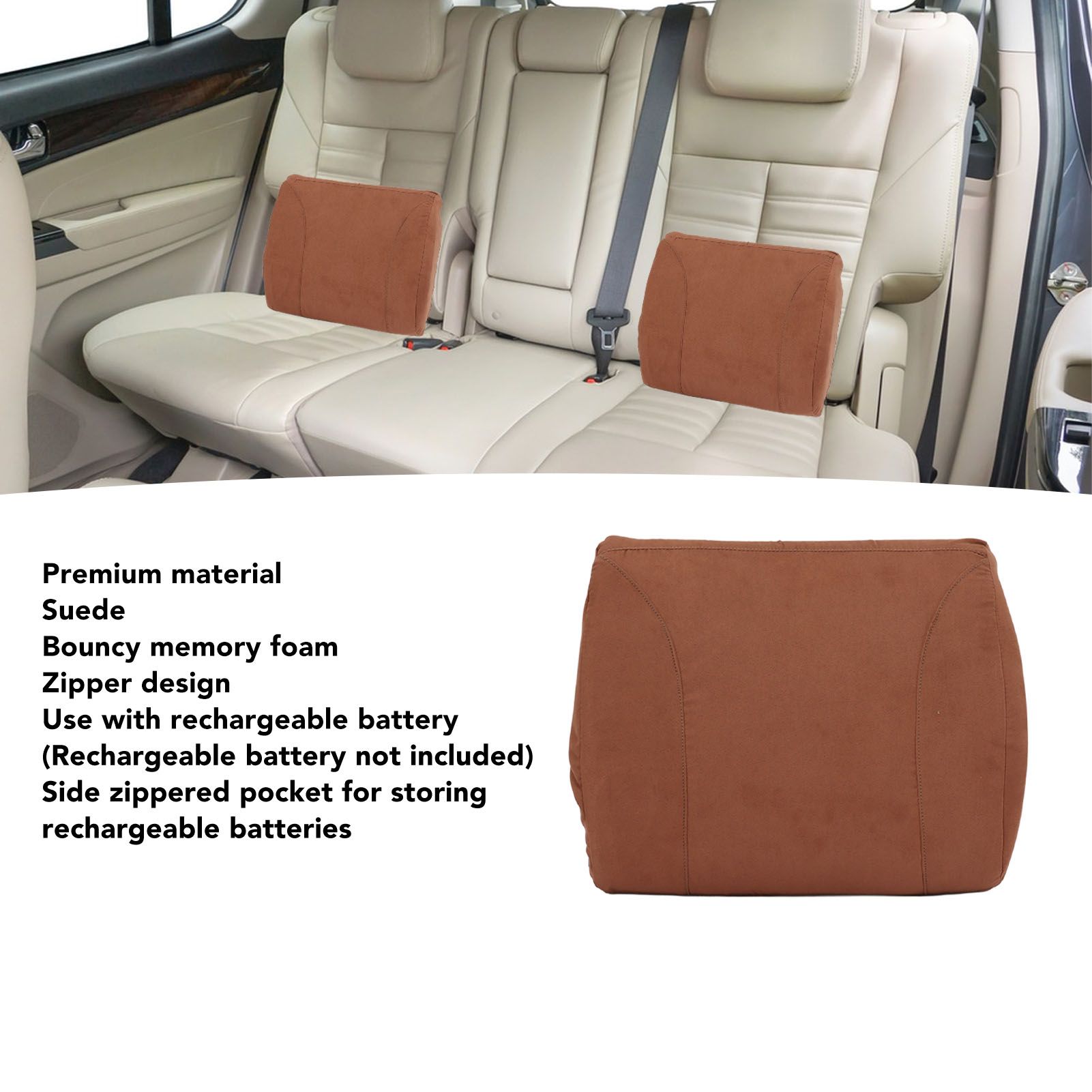 Khaki Portable Heating Waist Cushion USB Port 3 Adjustable Temperature Heating view 13