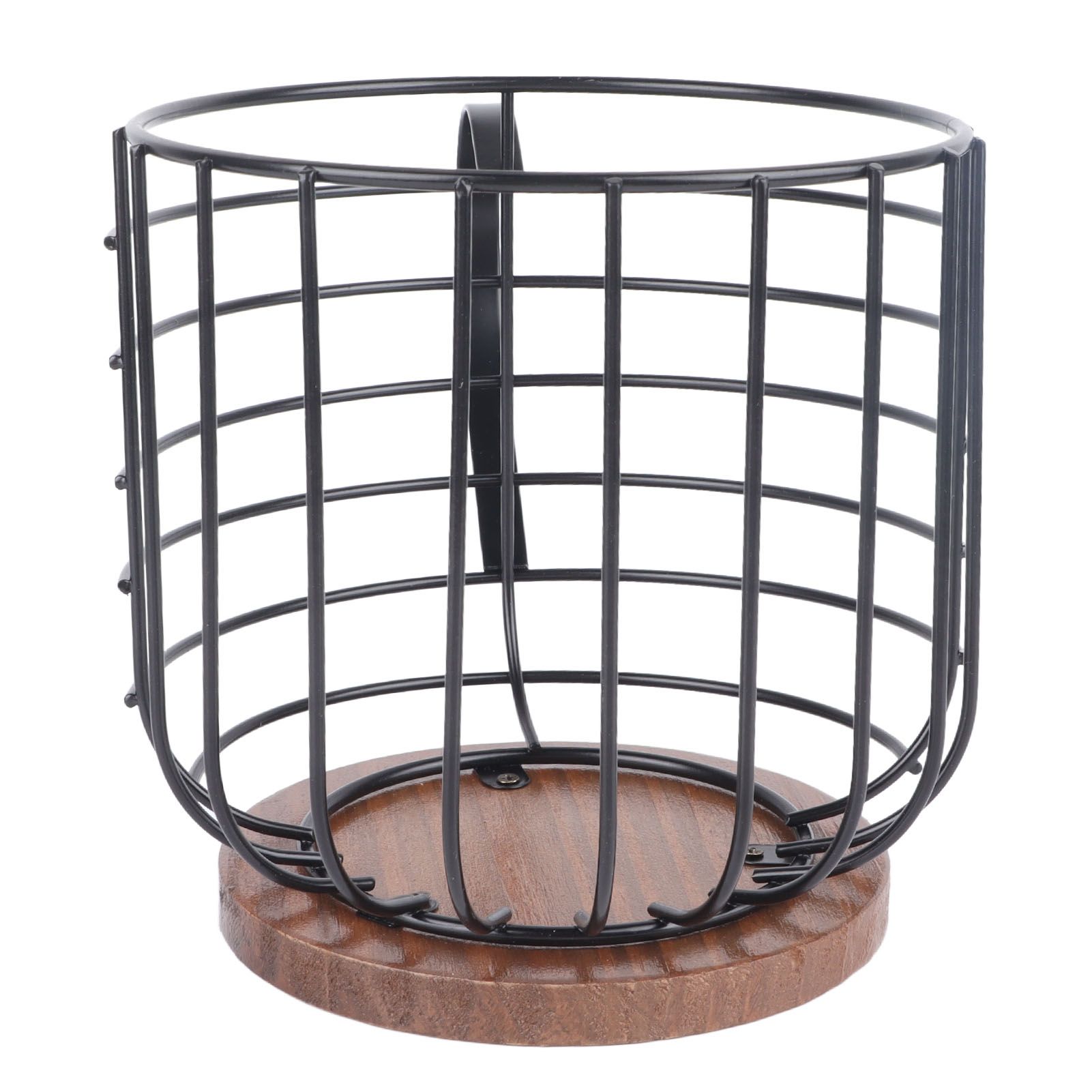 Coffee Capsule Storage Basket Cup Shape Black Iron and Pine Coffee Pod Holder view 6