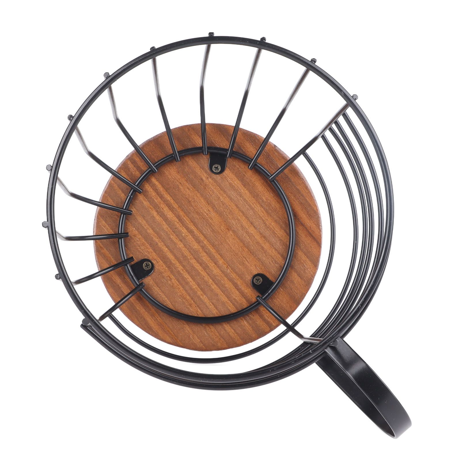 Coffee Capsule Storage Basket Cup Shape Black Iron and Pine Coffee Pod Holder view 7