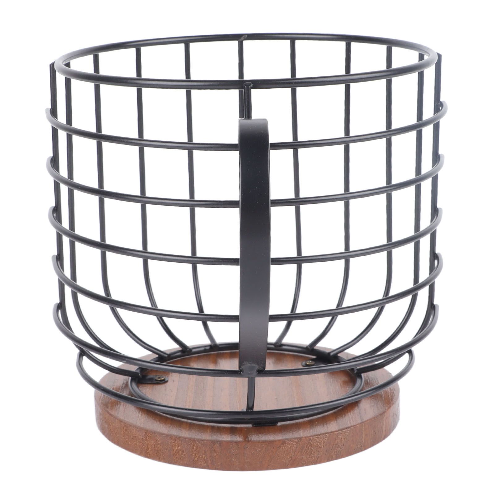 Coffee Capsule Storage Basket Cup Shape Black Iron and Pine Coffee Pod Holder view 8