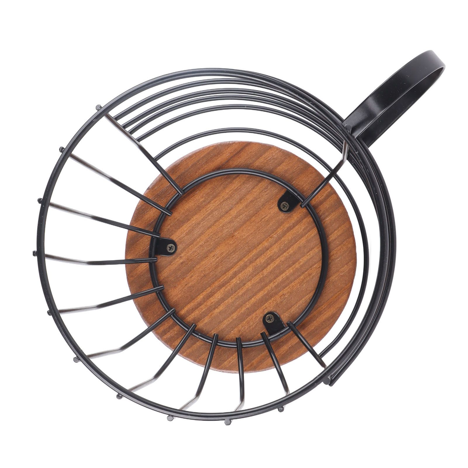 Coffee Capsule Storage Basket Cup Shape Black Iron and Pine Coffee Pod Holder view 10