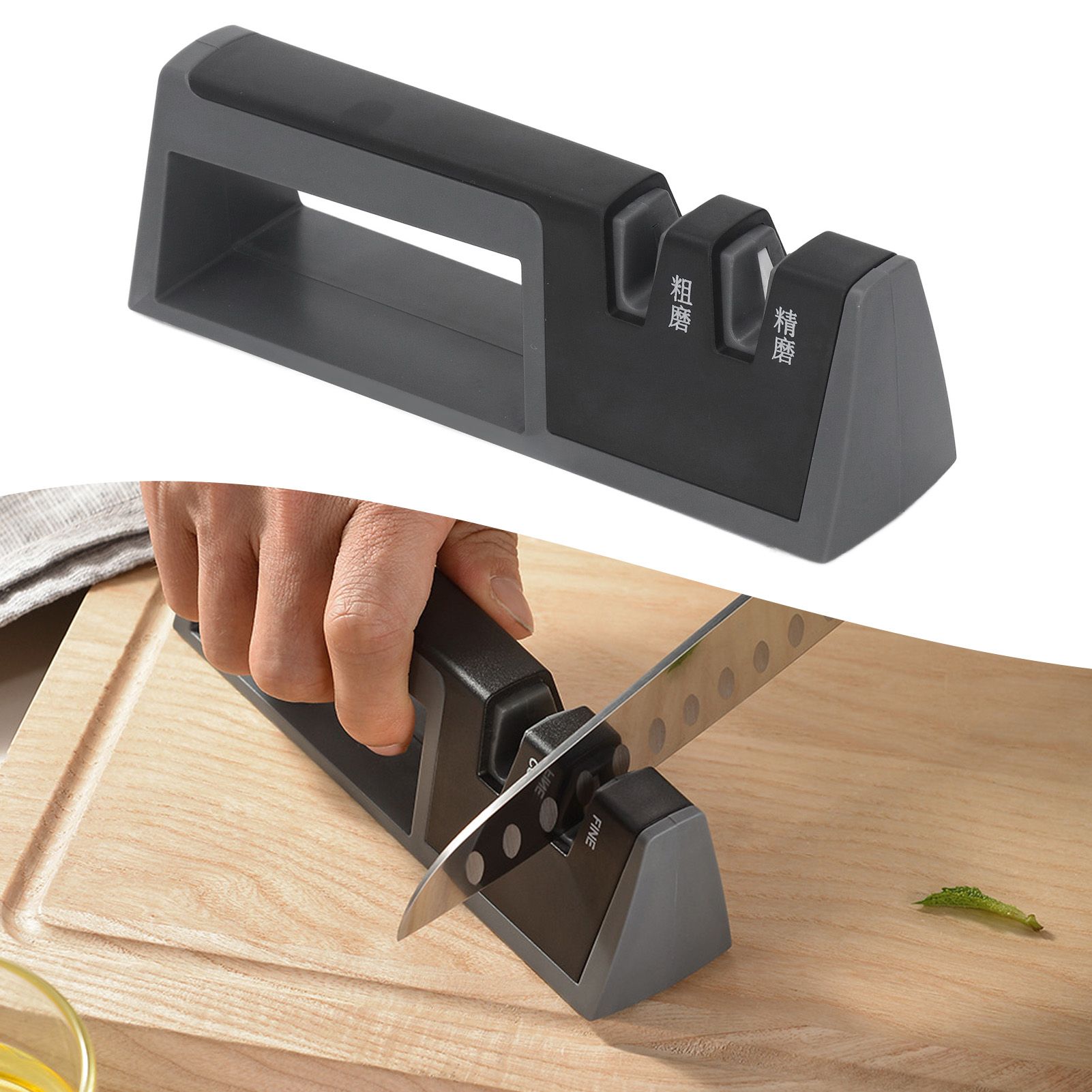 Knife Sharpener Multipurpose 2 Stages Quickly Safely Handheld Knife Sharpener view 12