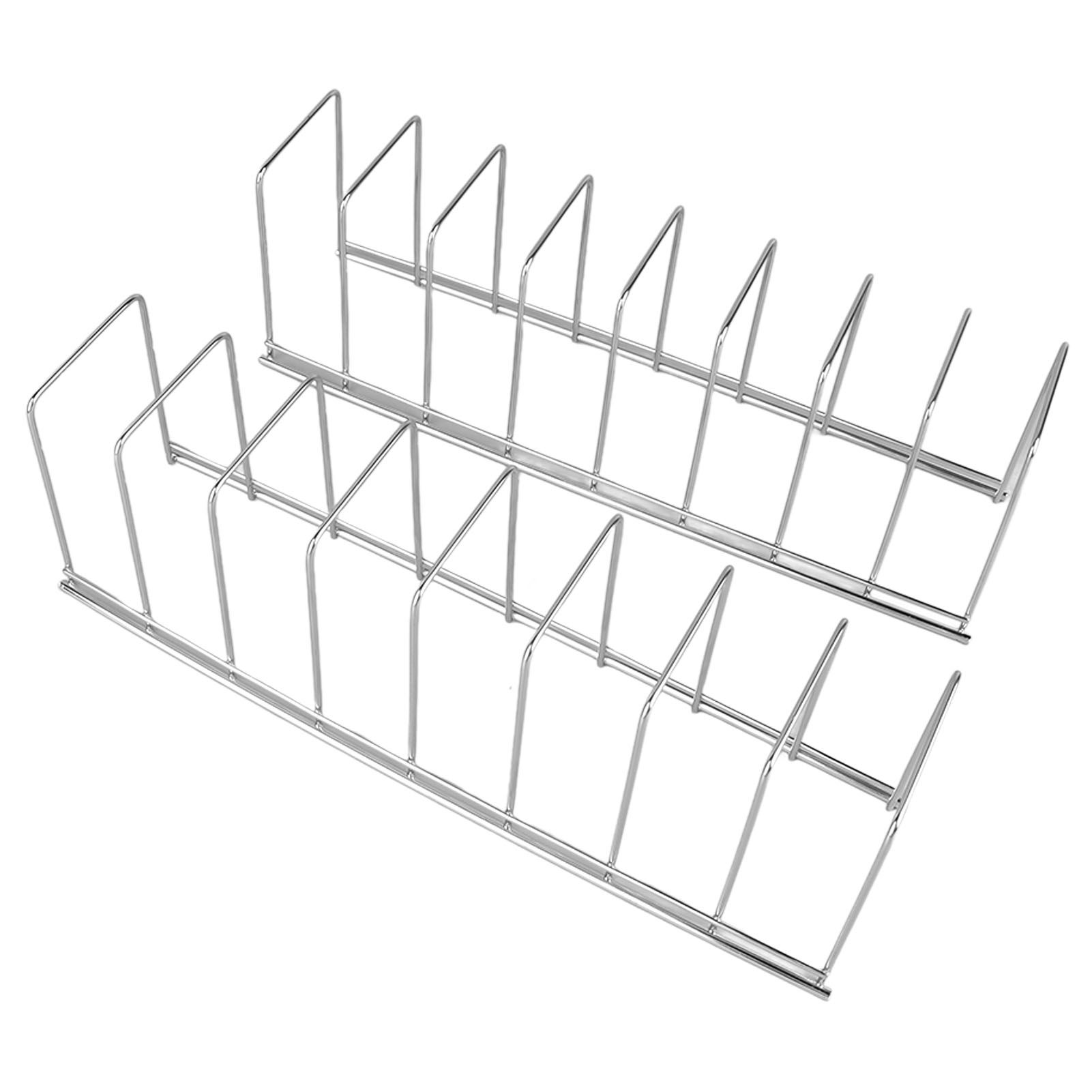2Pcs Pot Lid Organizer Kitchen Stainless Steel Drainer Commodity Shelf