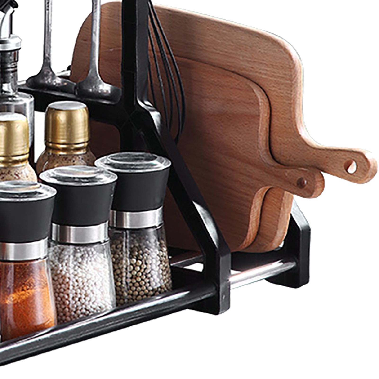 Kitchen Storage Rack Moveable Corner Shelf Spice Rack Double Layers view 7