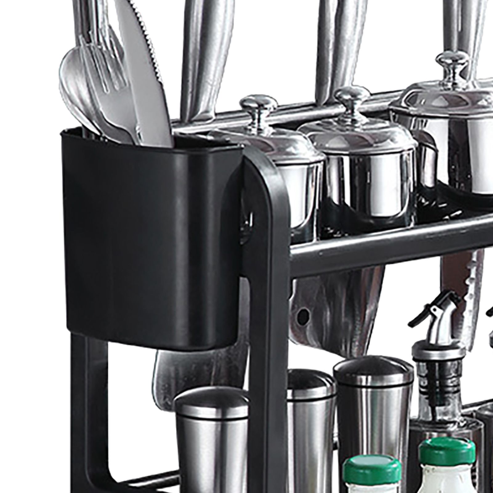 Kitchen Storage Rack Moveable Corner Shelf Spice Rack Double Layers view 8