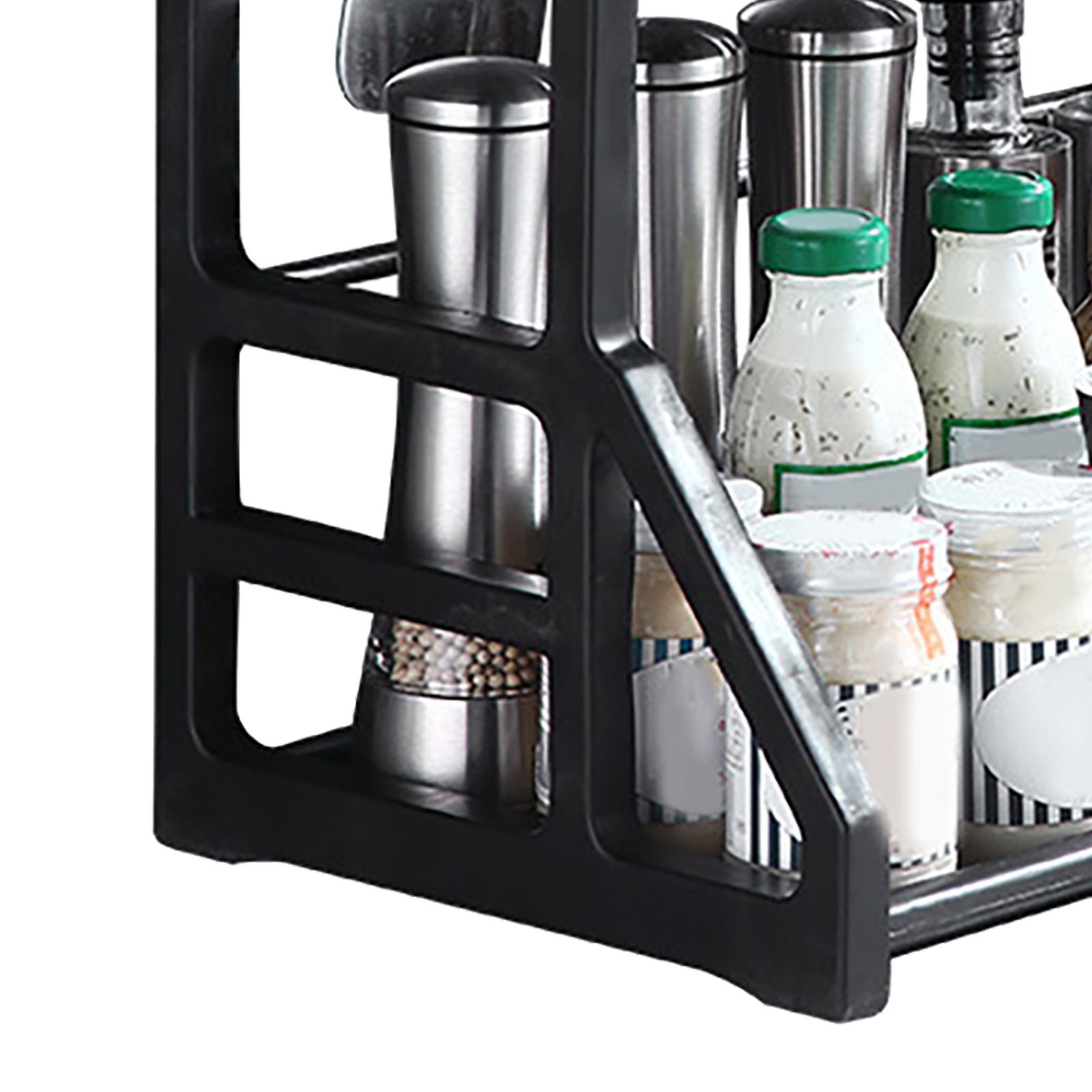 Kitchen Storage Rack Moveable Corner Shelf Spice Rack Double Layers view 9