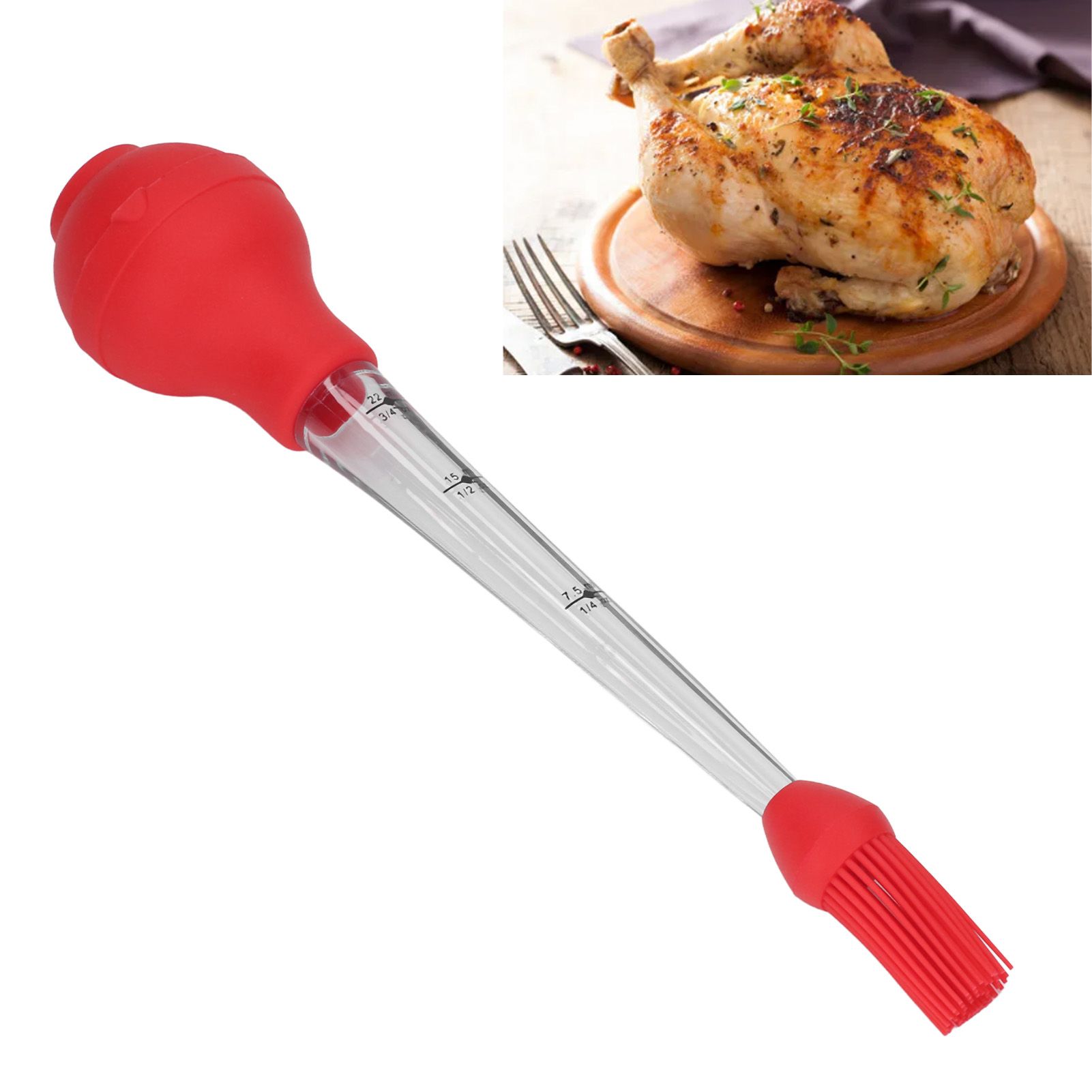 Turkey Baster Needle with Sauce Brush Barbecue Oil Drip Seasoning Tube Tools view 12