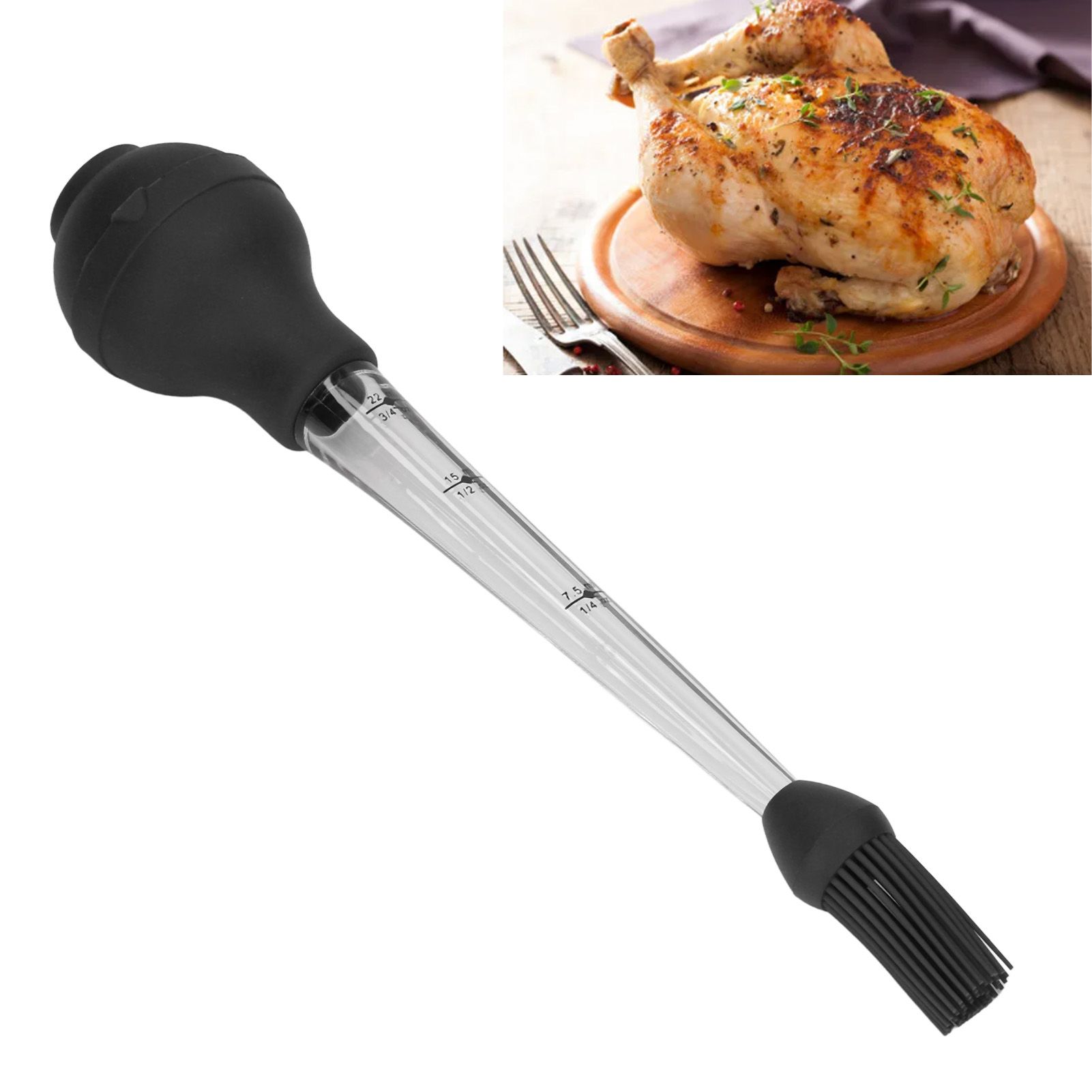 Turkey Baster Needle with Sauce Brush Barbecue Oil Drip Seasoning Tube Tools view 12