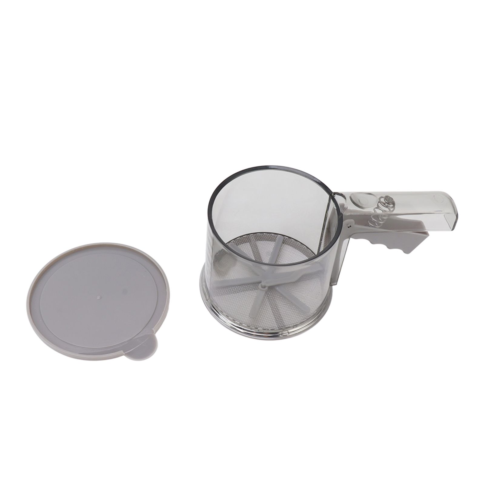 Flour Sifter Sieve PP Transparent Adjustable Fine Mesh One Hand Operation