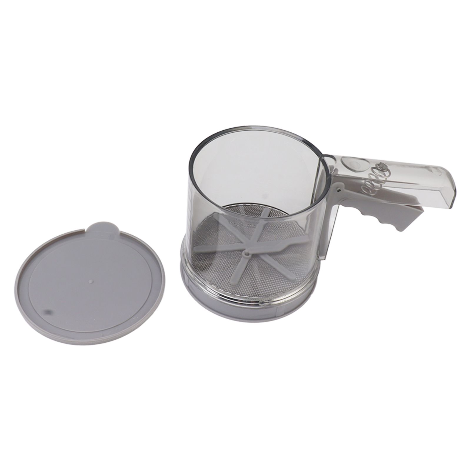 Flour Sifter Sieve PP Transparent Adjustable Fine Mesh One Hand Operation