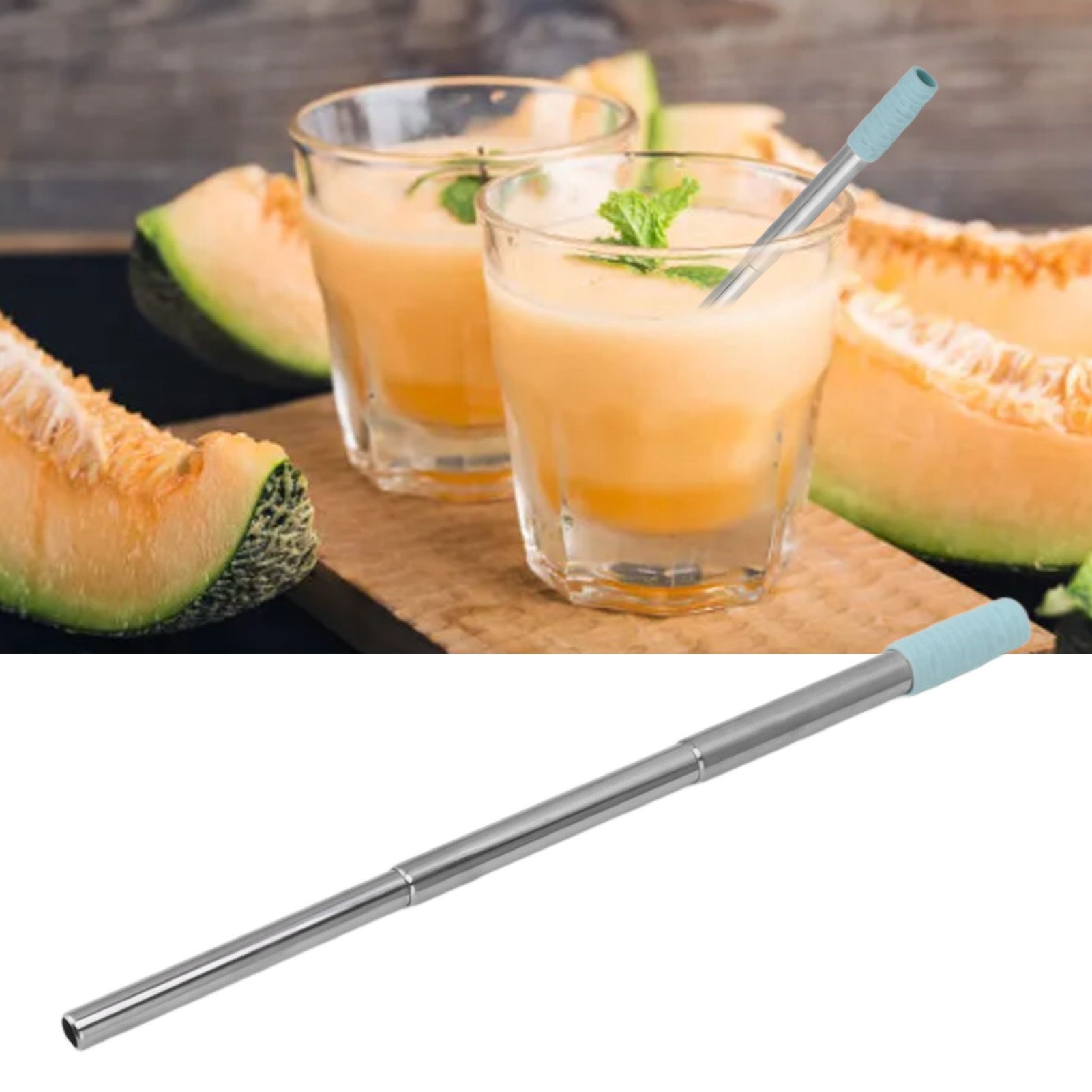 Collapsible Stainless Steel Drinking Straw Reusable Metal Straw with Cleaning view 11